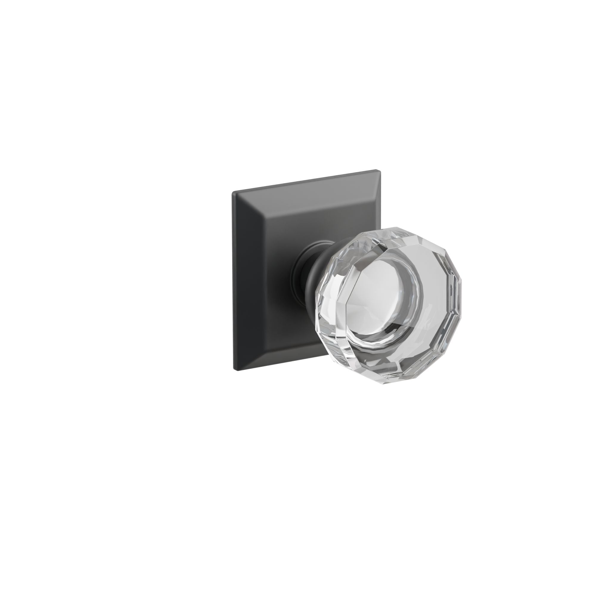 Emtek Concealed Fastener Lowell Glass Knob Set With Quincy Rosette