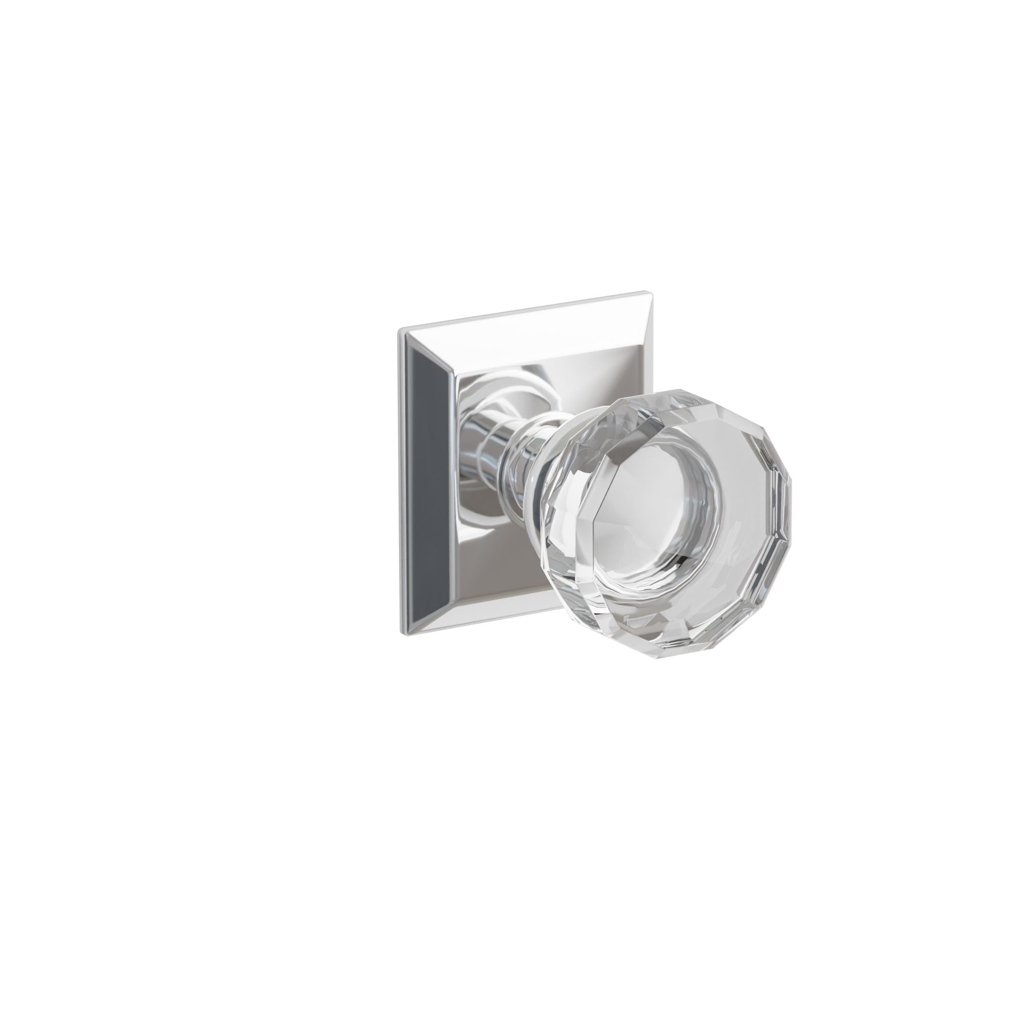 Emtek Concealed Fastener Lowell Glass Knob Set With Quincy Rosette