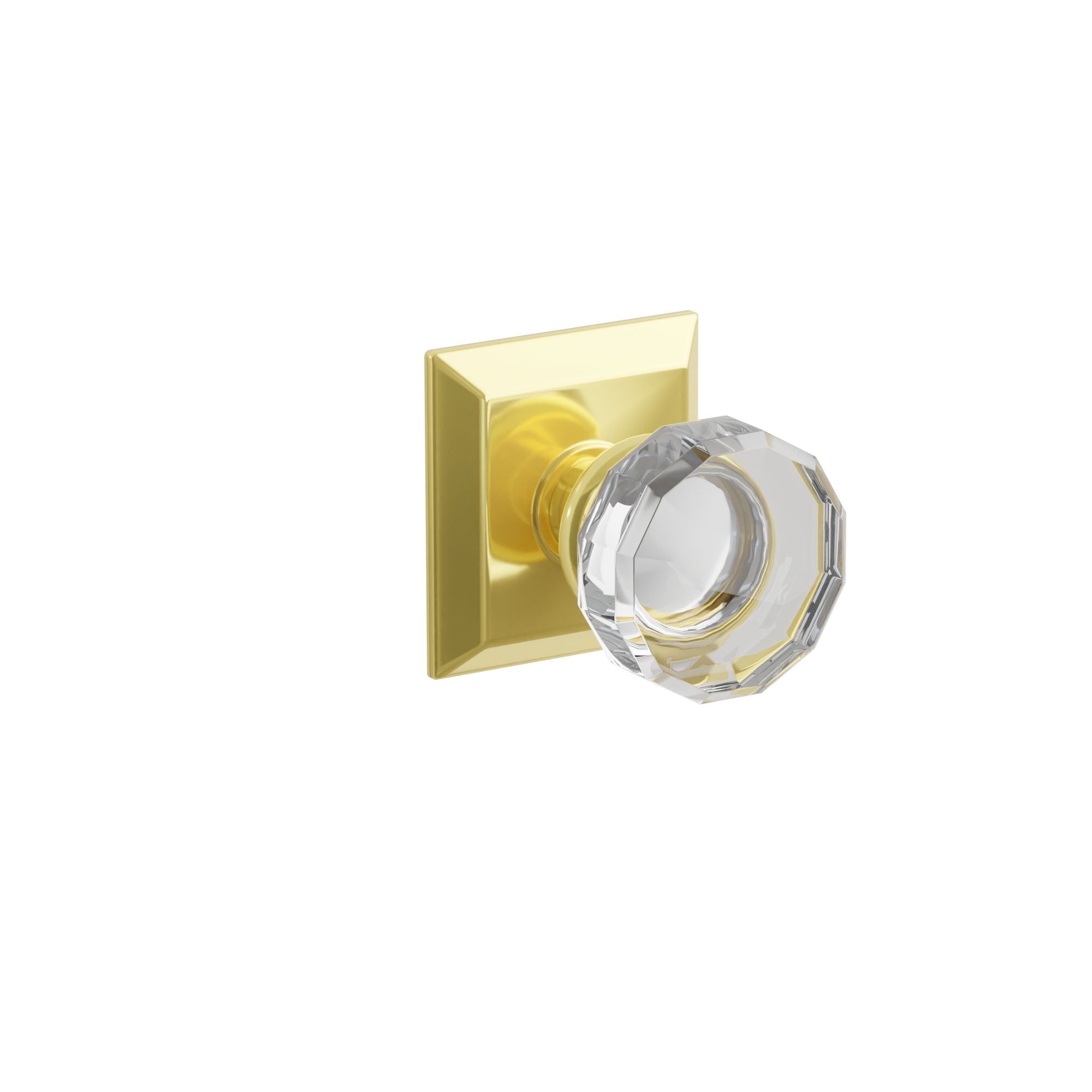 Emtek Lowell Glass Knob Set with Quincy Rosette