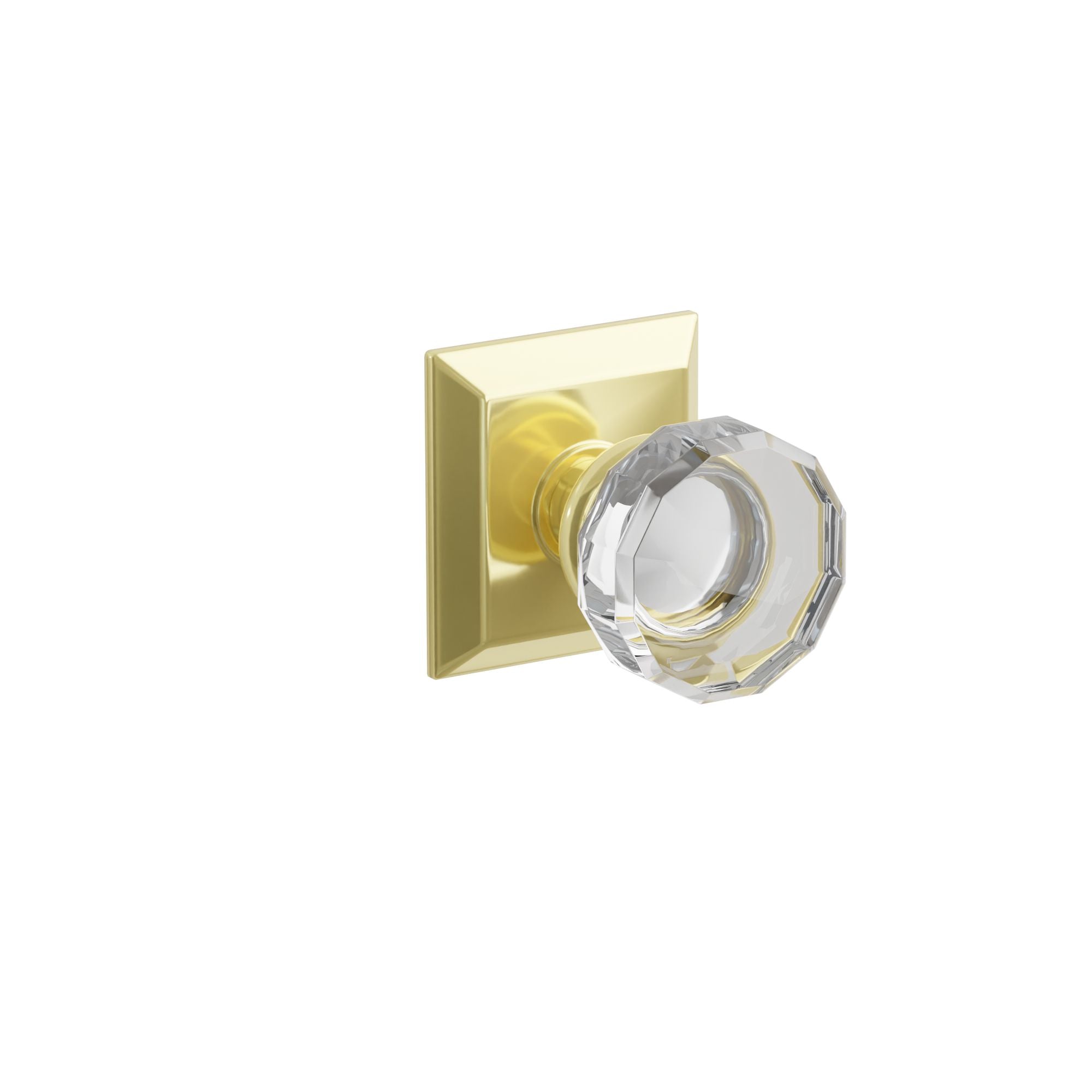 Emtek Concealed Fastener Lowell Glass Knob Set With Quincy Rosette