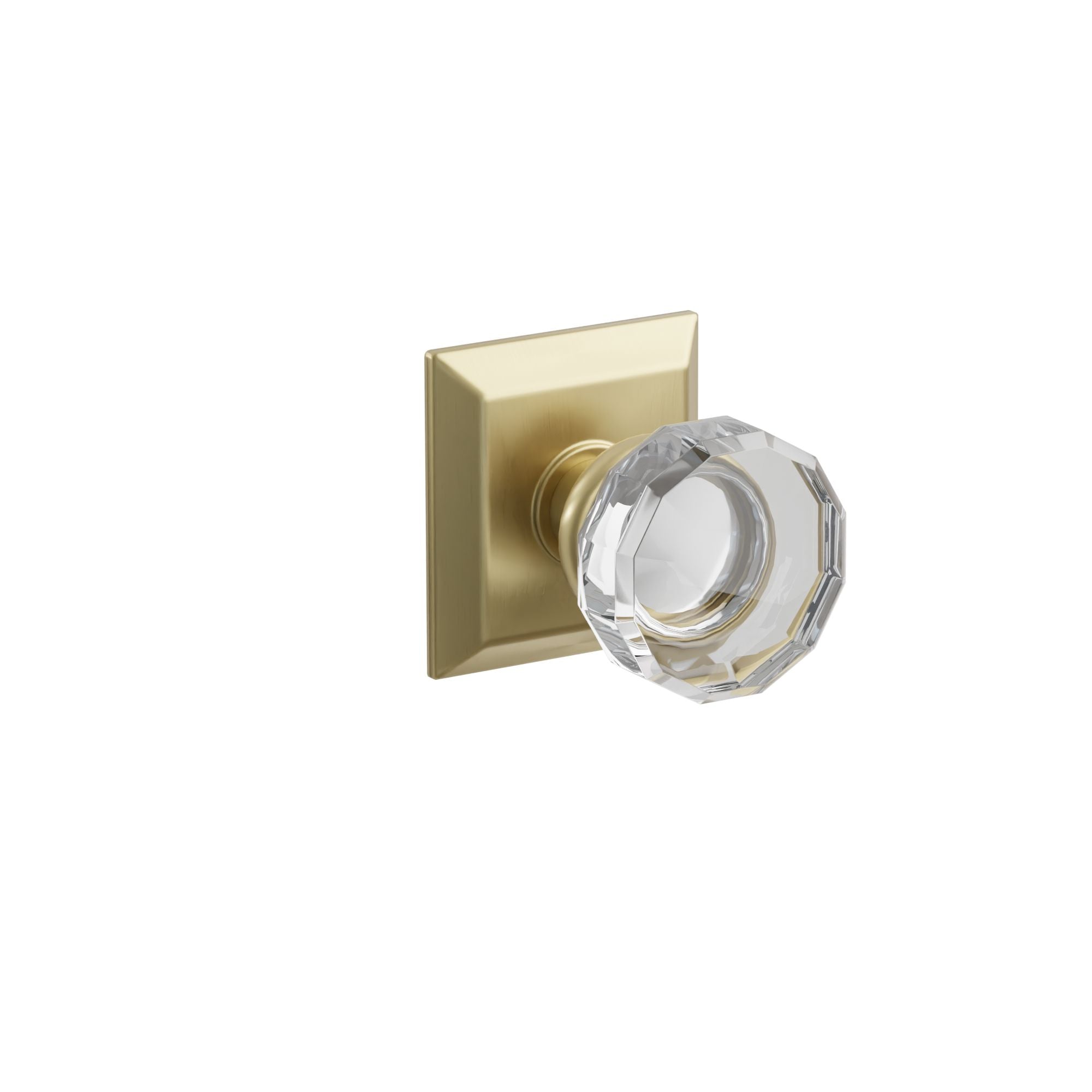 Emtek Concealed Fastener Lowell Glass Knob Set With Quincy Rosette