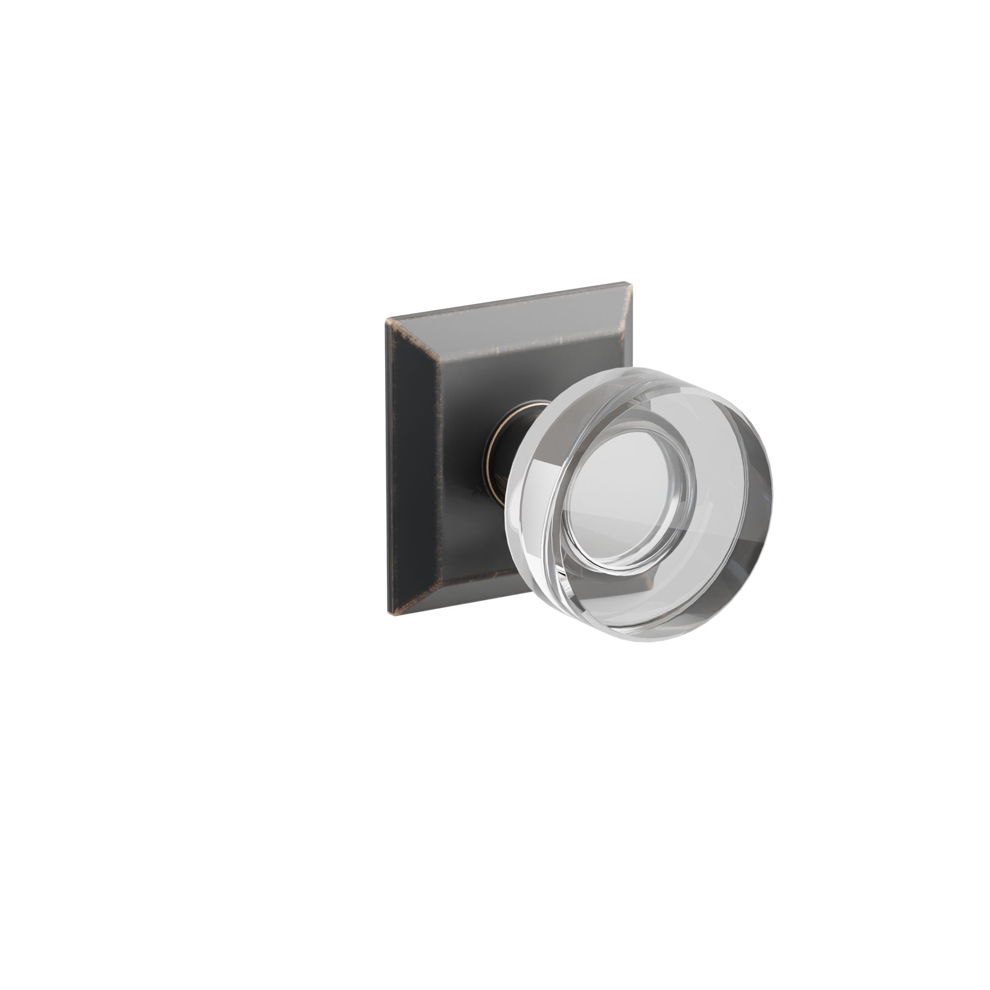 Emtek Concealed Fastener Modern Disc Glass Knob Set With Quincy Rosette