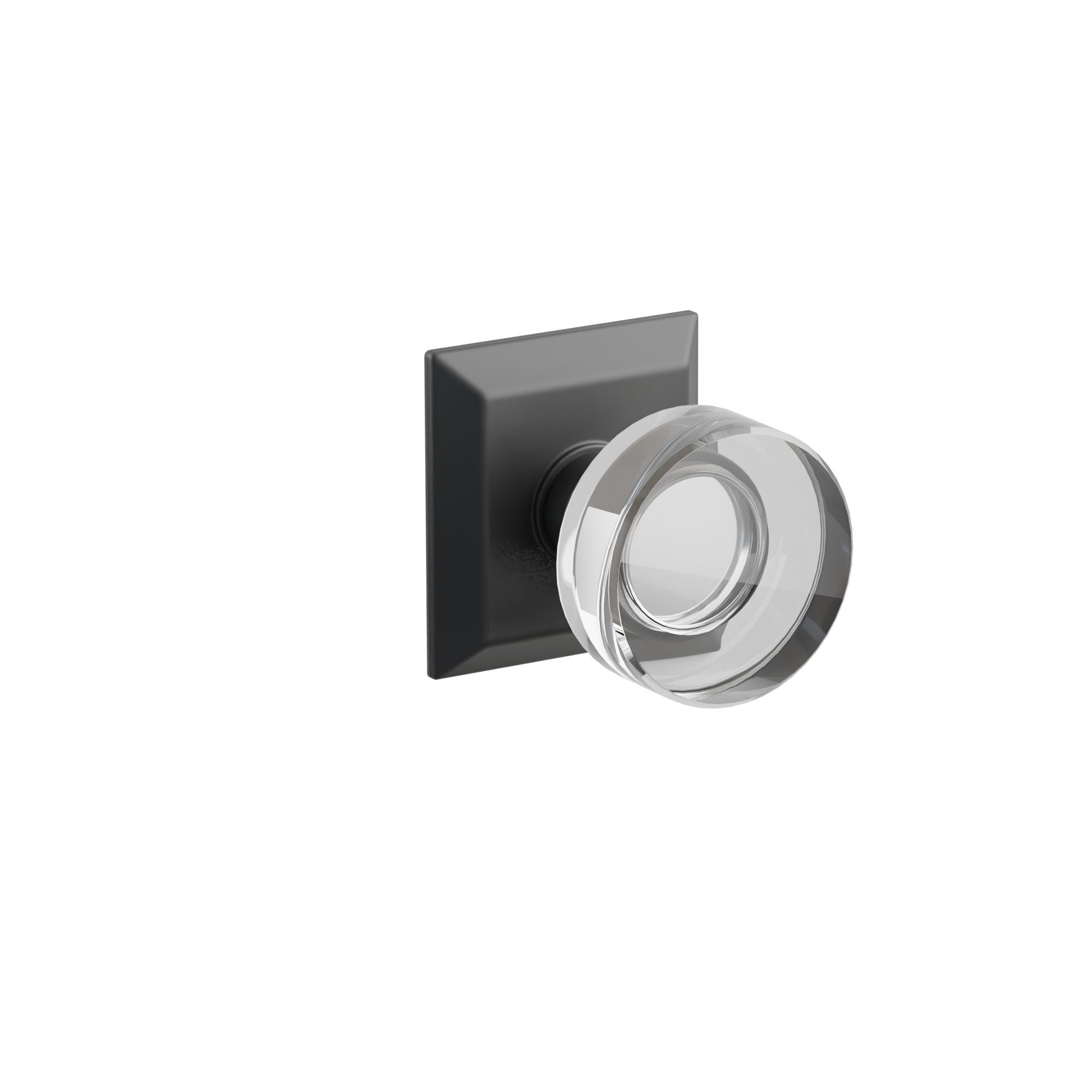 Emtek Modern Disc Glass Knob Set with Quincy Rosette