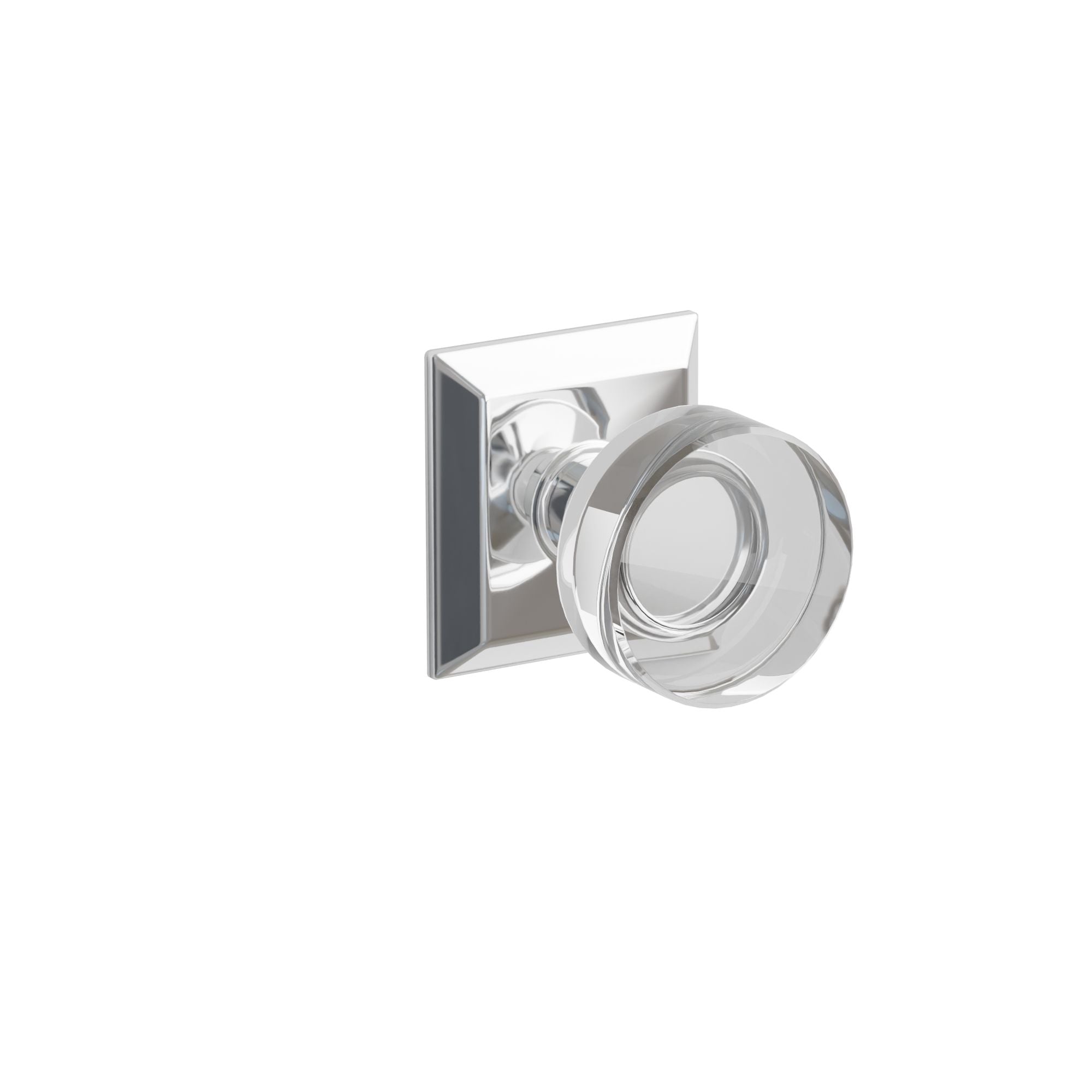 Emtek Concealed Fastener Modern Disc Glass Knob Set With Quincy Rosette