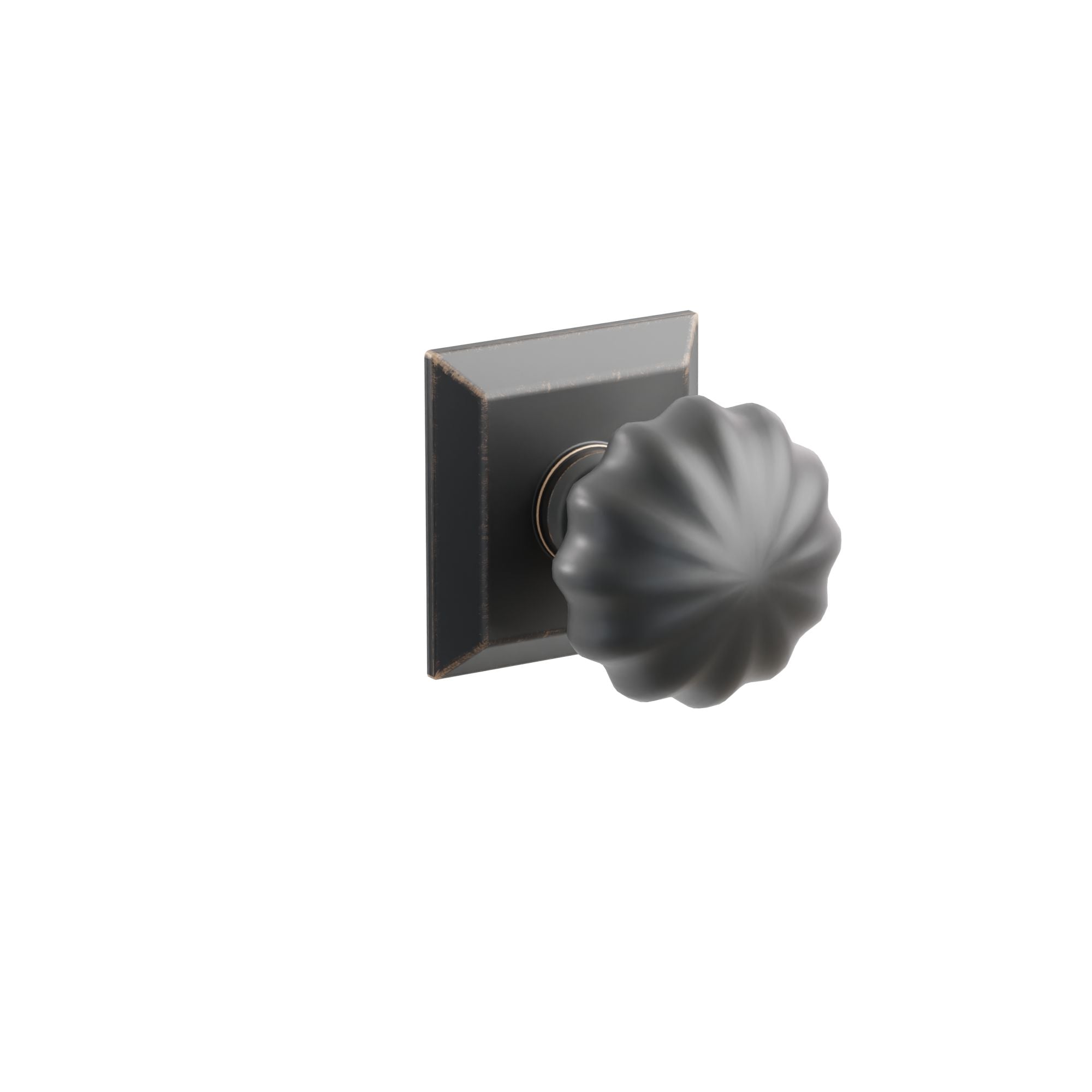 Emtek Concealed Fastener Melon Knob Set With Quincy Rosette