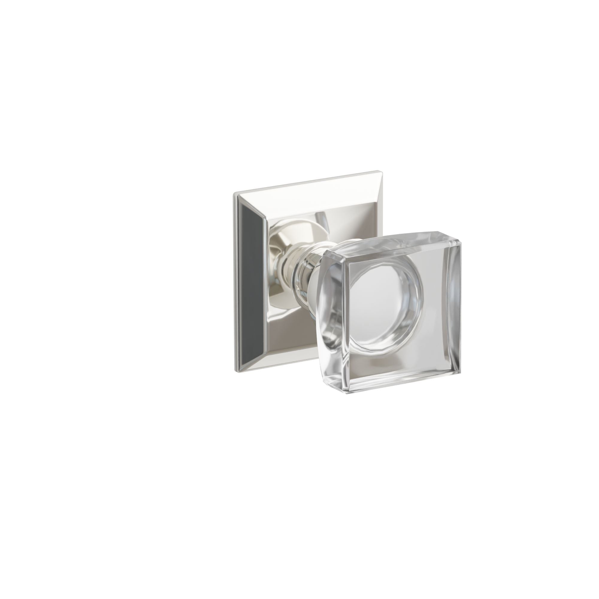 Emtek Modern Square Glass Knob Set with Quincy Rosette