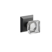 Emtek Concealed Fastener Modern Square Glass Knob Set With Quincy Rosette