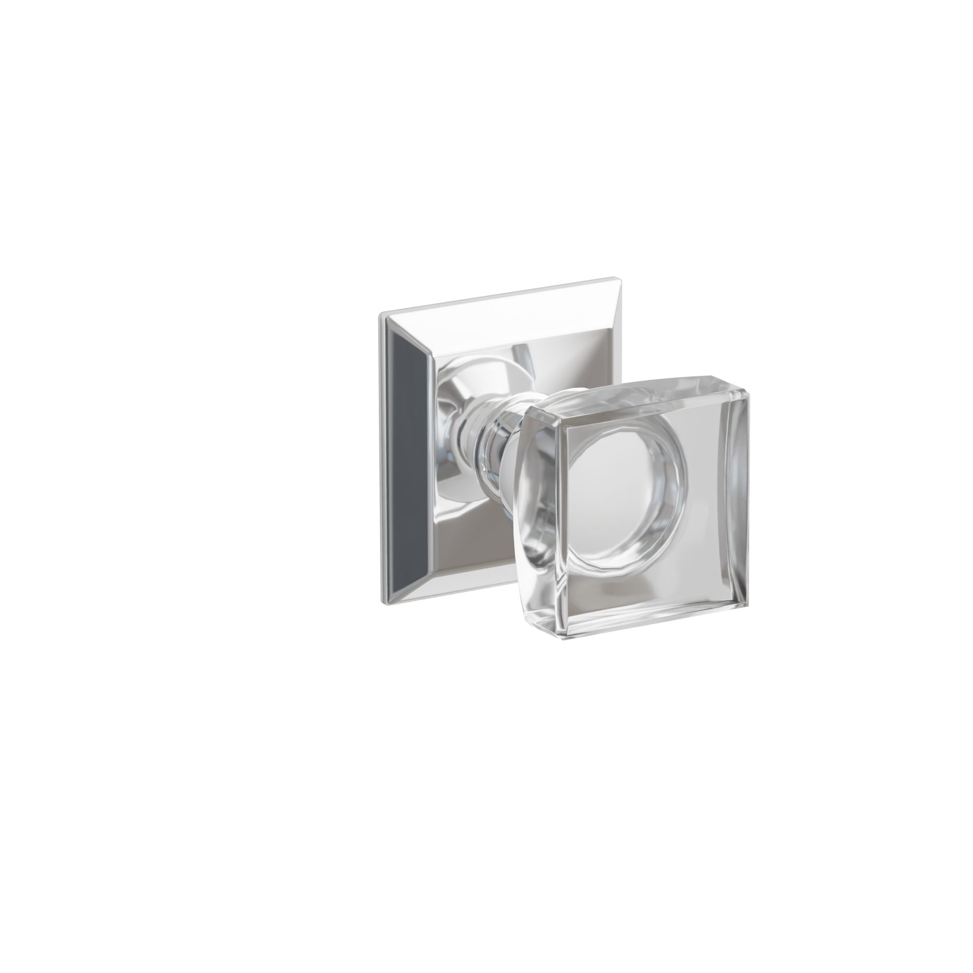 Emtek Concealed Fastener Modern Square Glass Knob Set With Quincy Rosette
