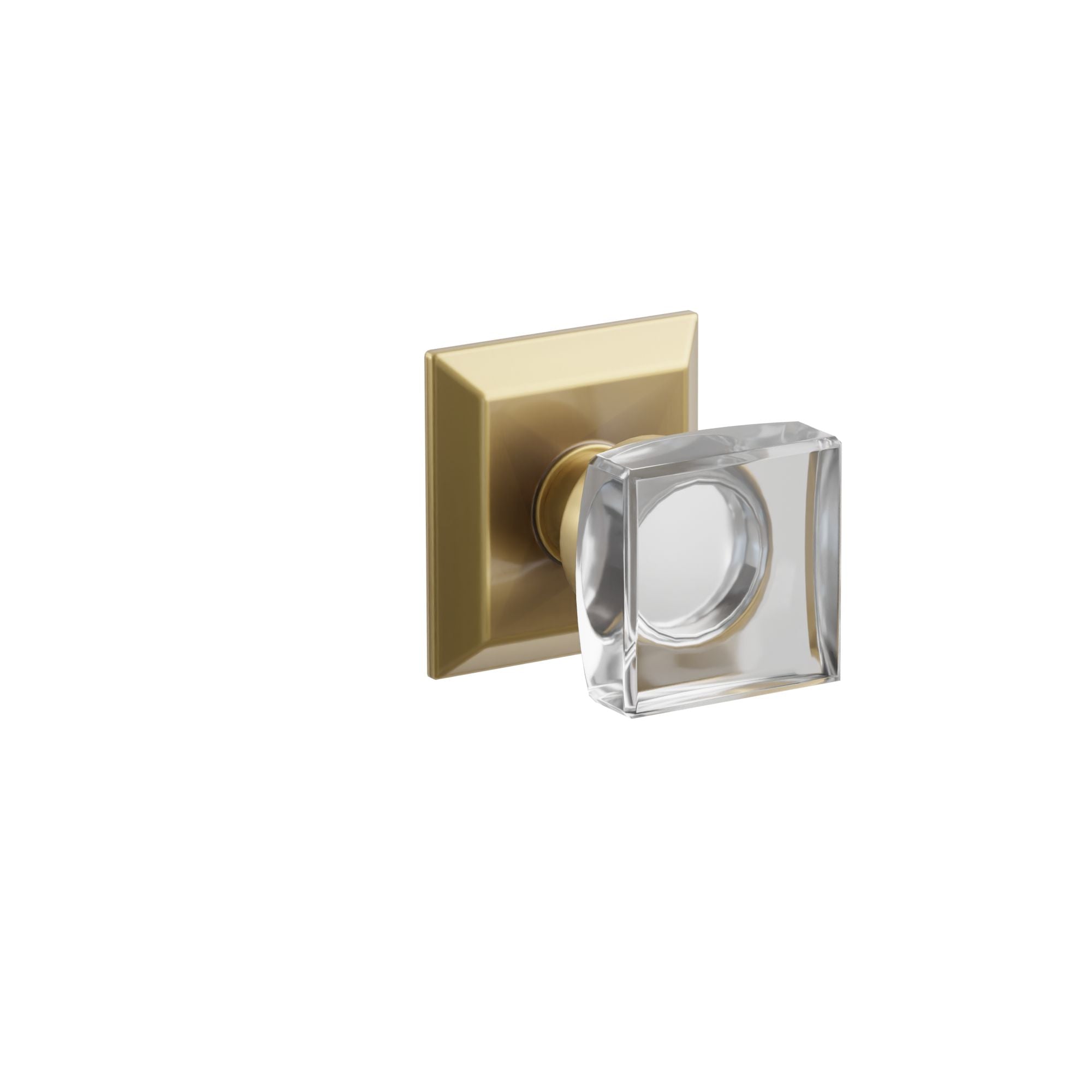 Emtek Concealed Fastener Modern Square Glass Knob Set With Quincy Rosette