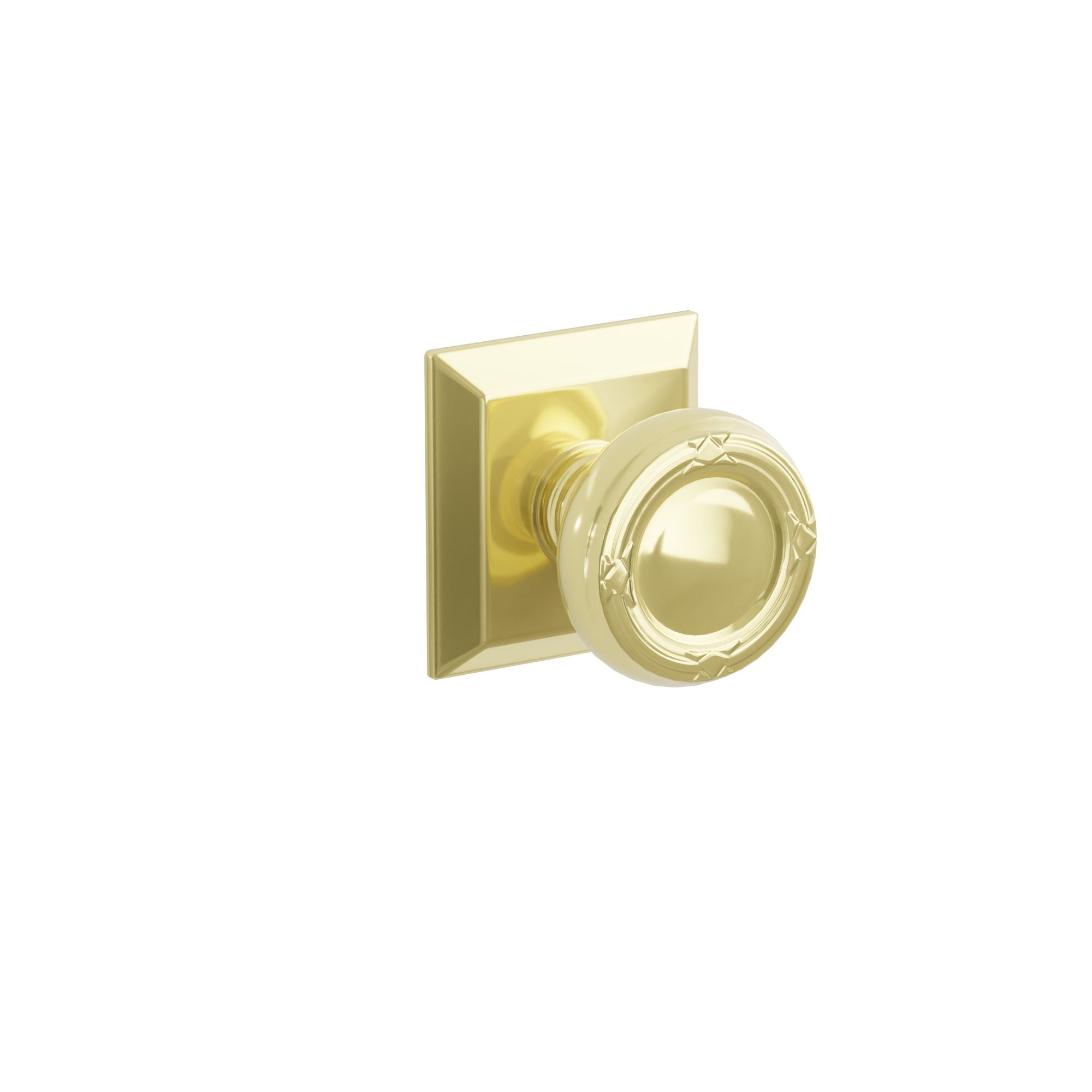 Emtek Concealed Fastener Ribbon & Reed Knob Set With Quincy Rosette