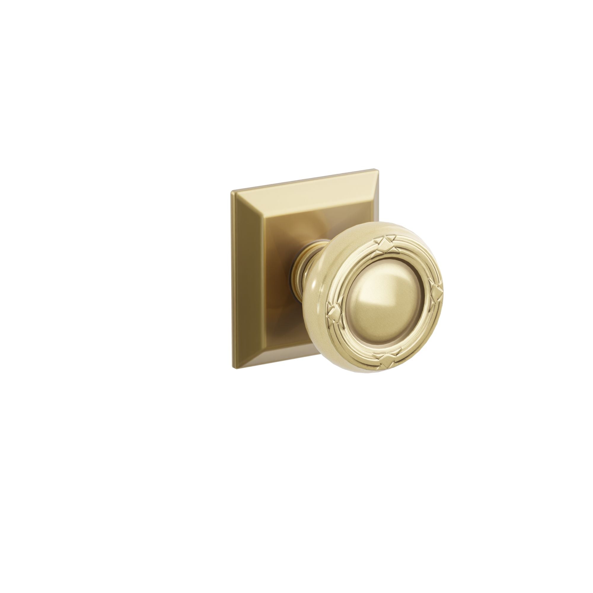 Emtek Concealed Fastener Ribbon & Reed Knob Set With Quincy Rosette