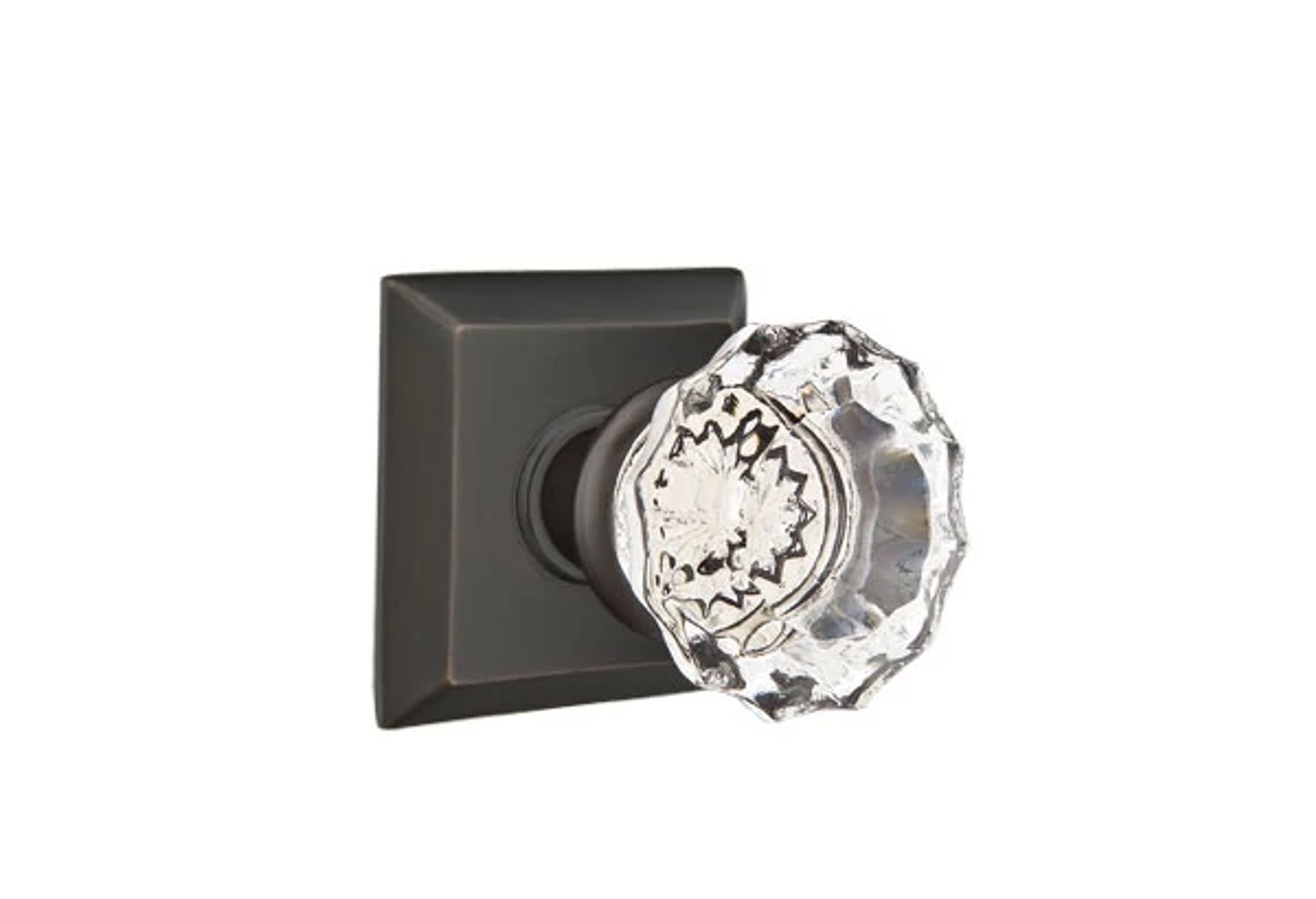 Emtek Astoria Glass Knob Set with Quincy Rosette