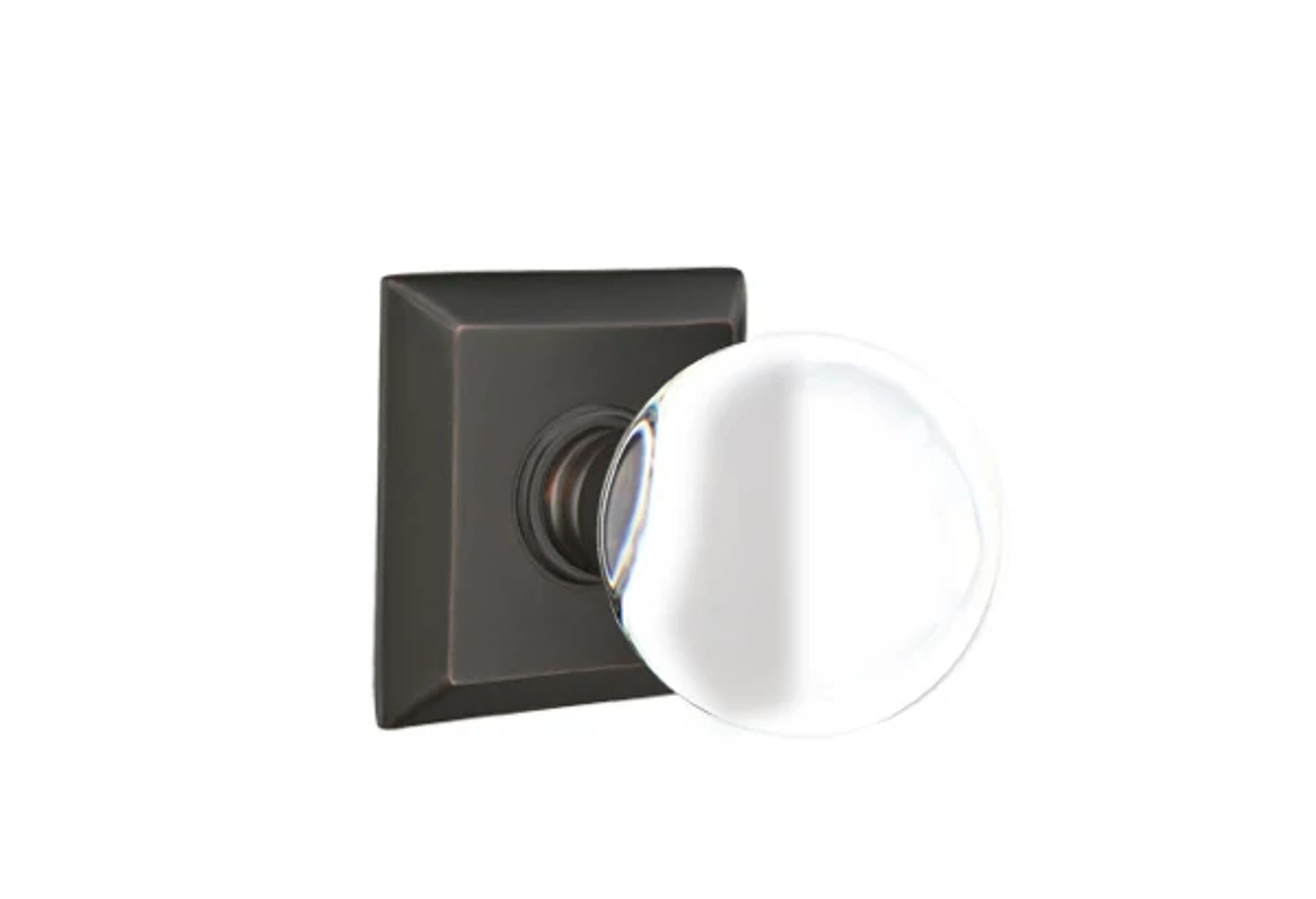 Emtek Concealed Fastener Bristol Glass Knob Set with Quincy Rosette