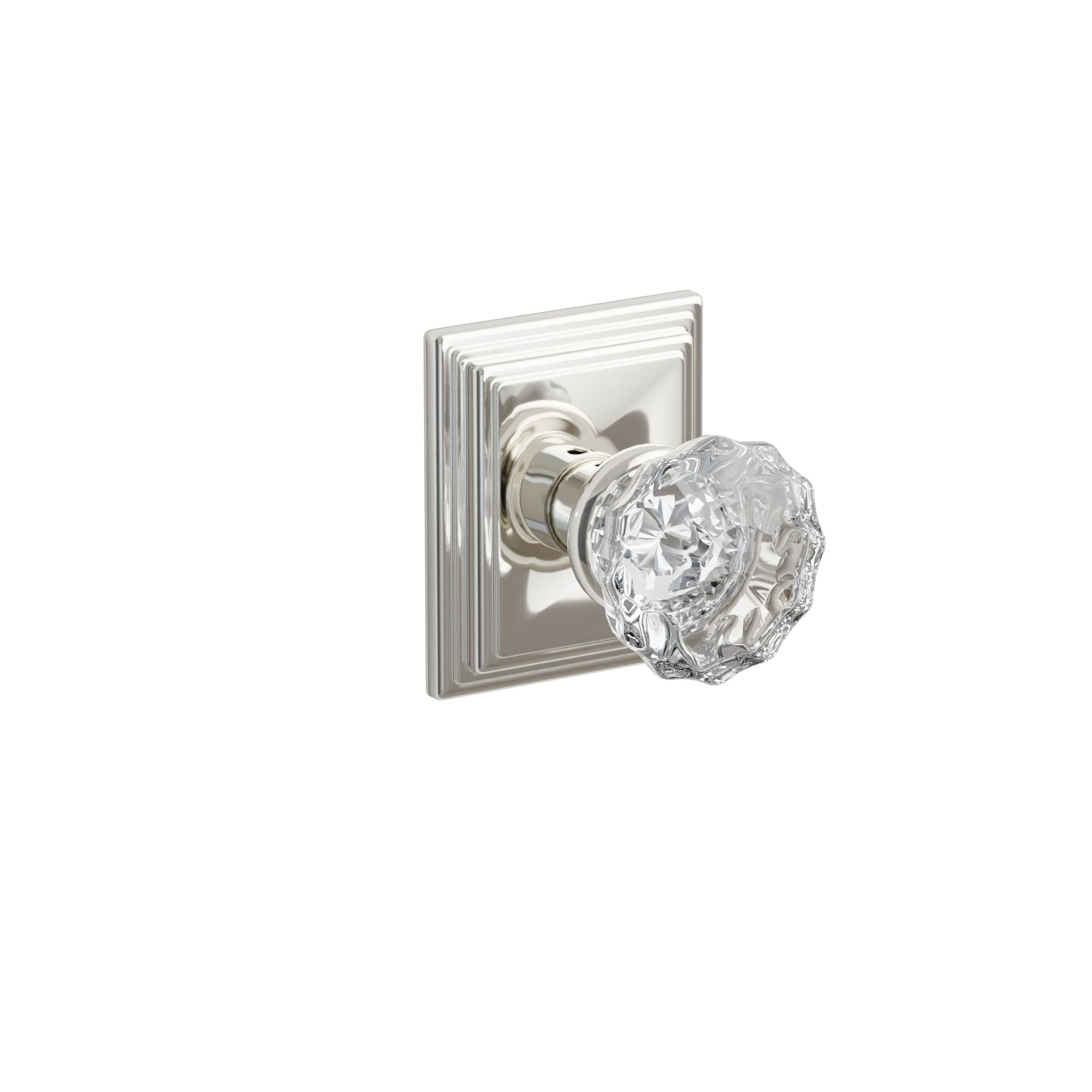 Emtek Concealed Fastener Astoria Glass Knob Set With Wilshire Rosette