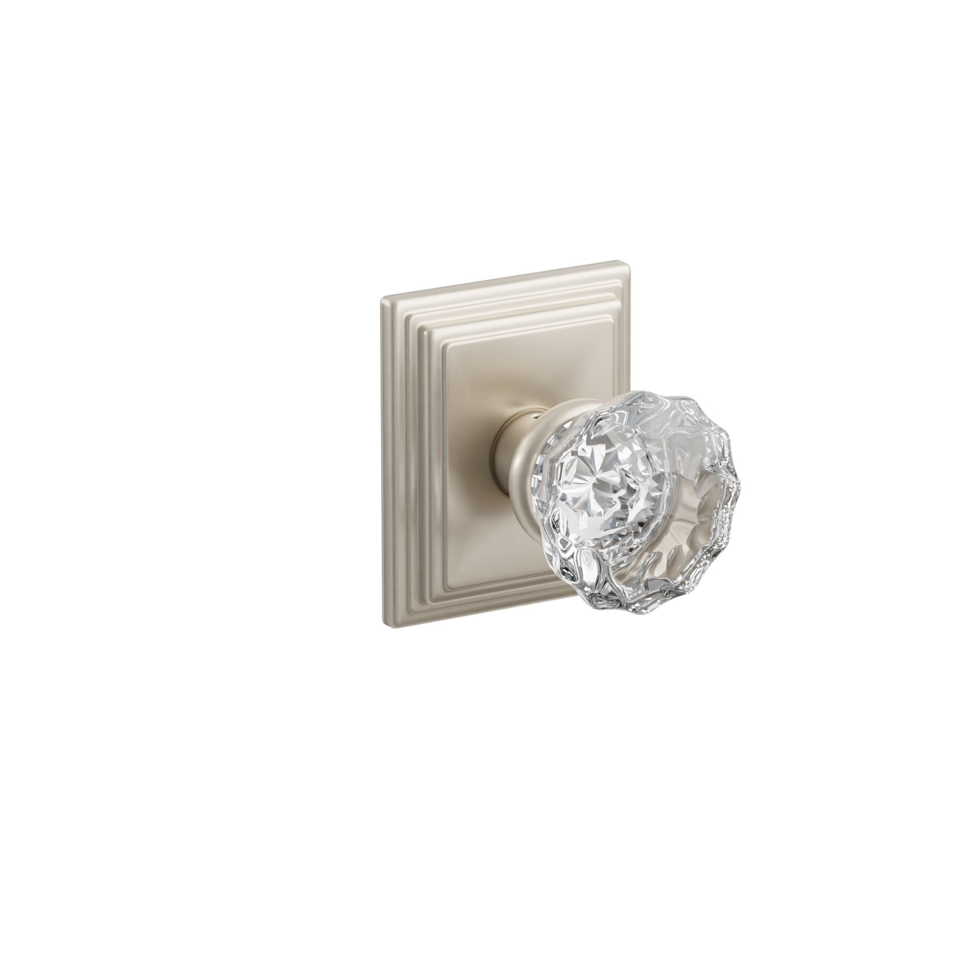 Emtek Concealed Fastener Astoria Glass Knob Set With Wilshire Rosette