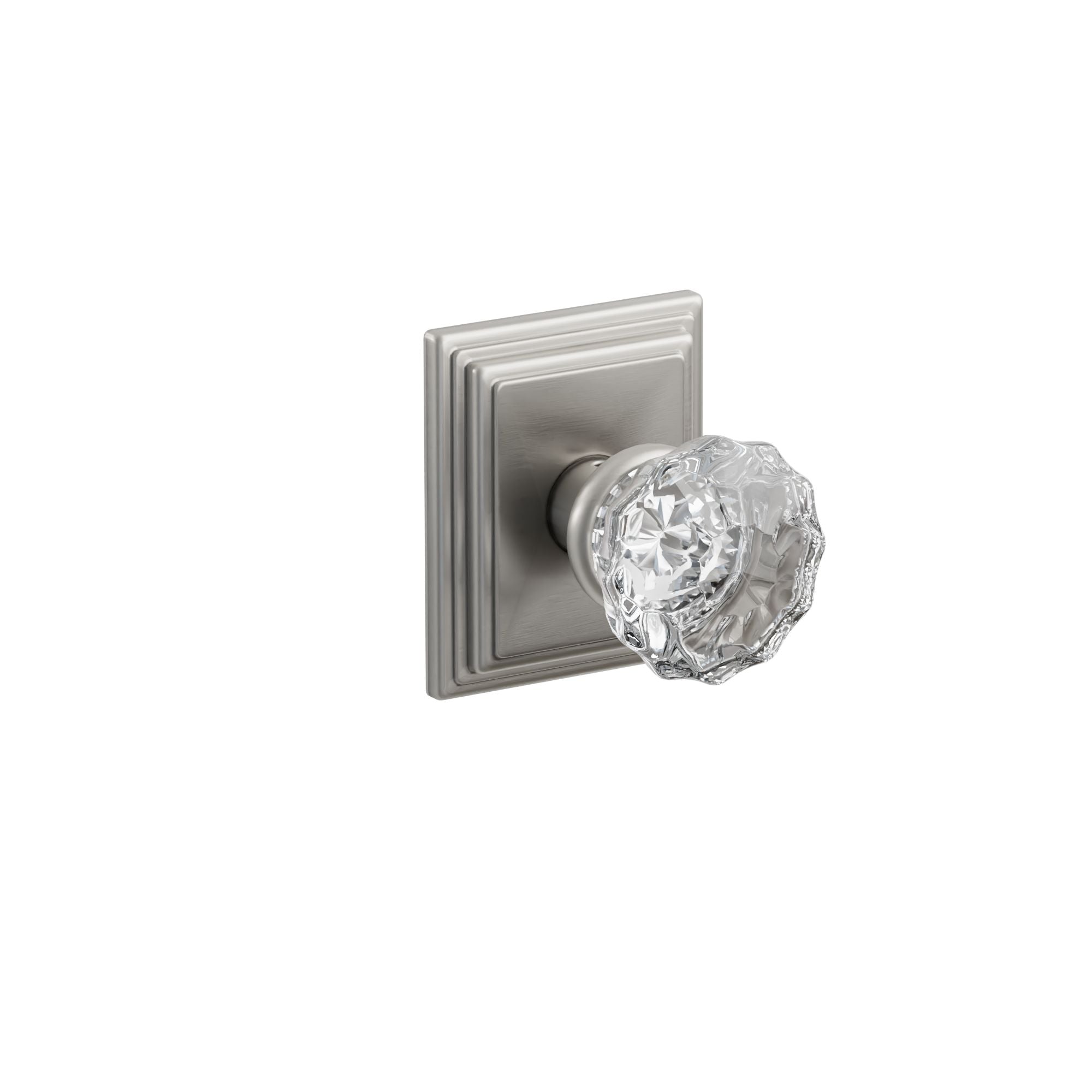 Emtek Concealed Fastener Astoria Glass Knob Set With Wilshire Rosette