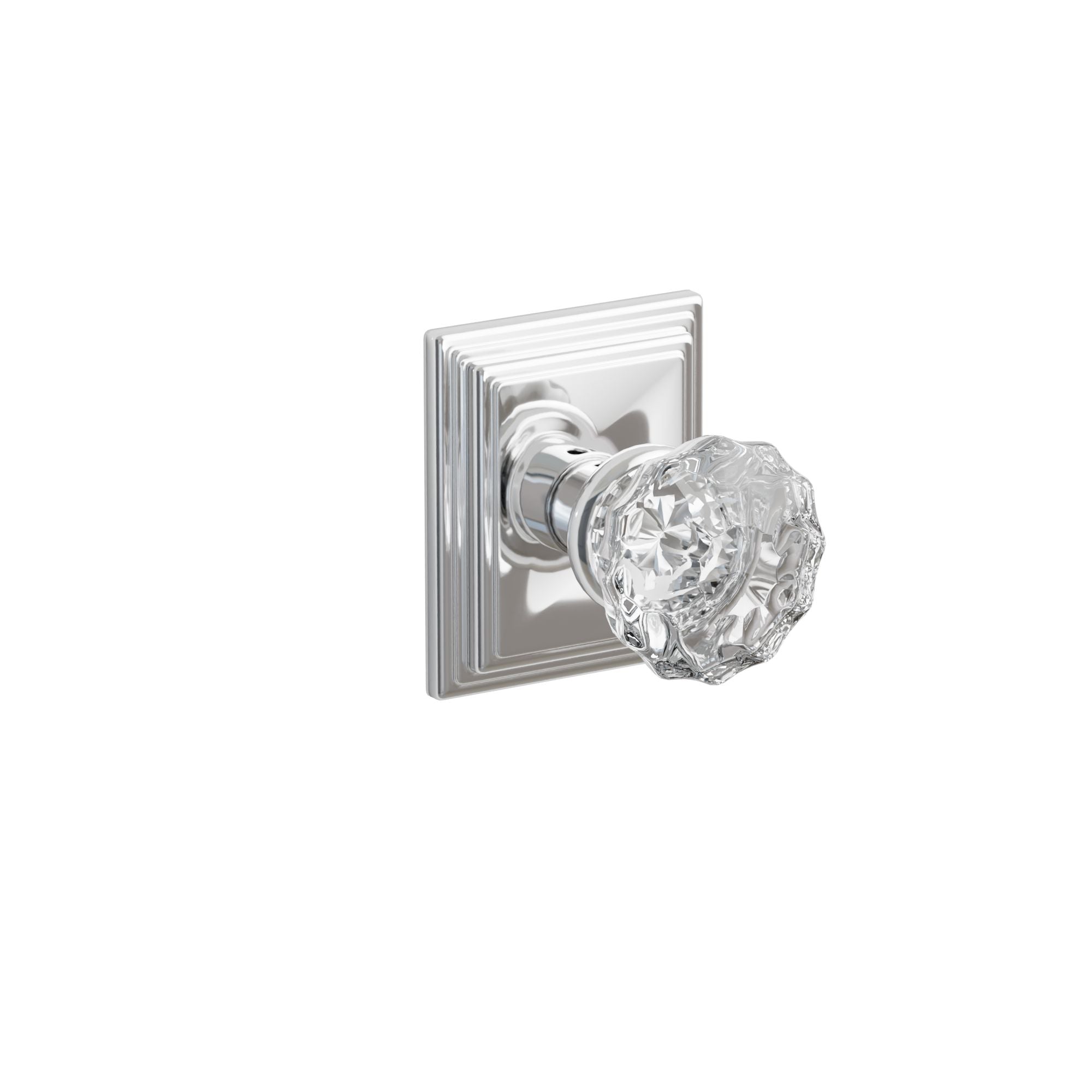 Emtek Concealed Fastener Astoria Glass Knob Set With Wilshire Rosette