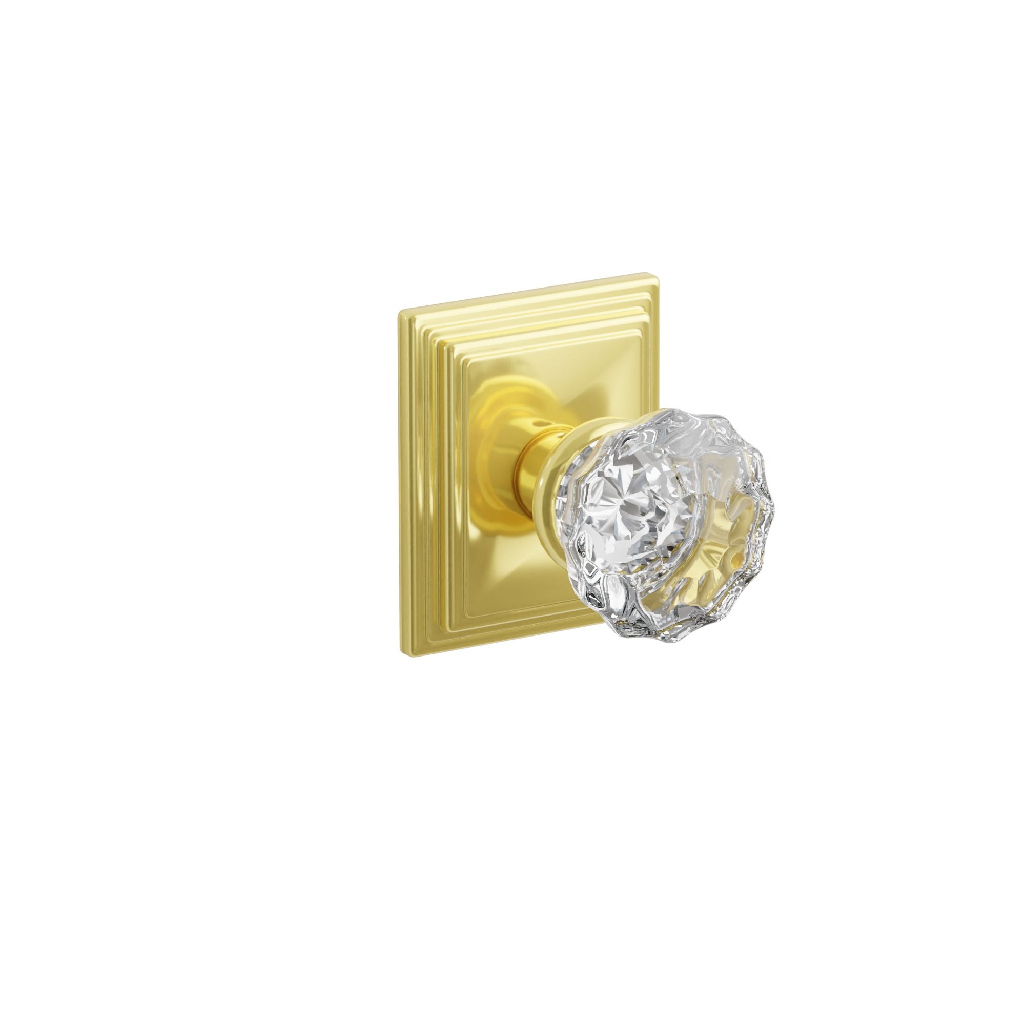 Emtek Concealed Fastener Astoria Glass Knob Set With Wilshire Rosette