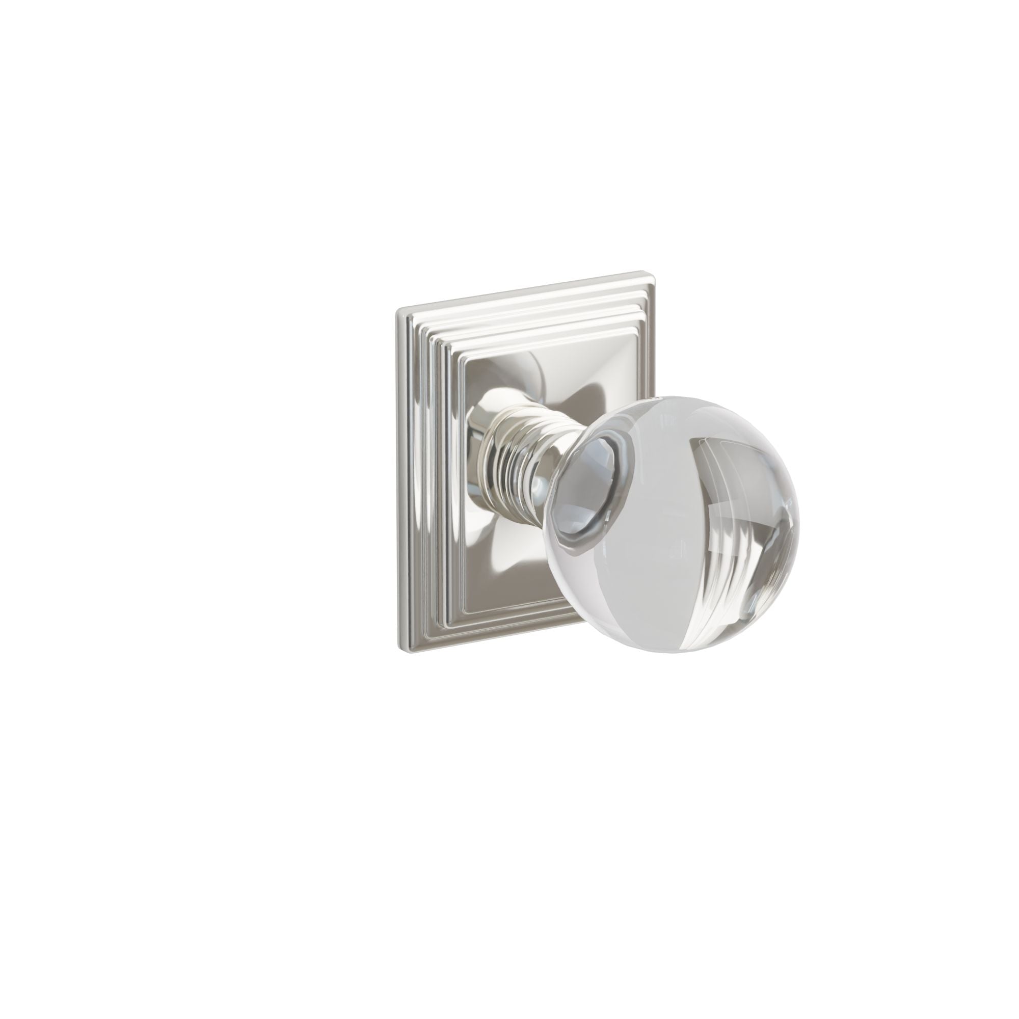 Emtek Concealed Fastener Bristol Glass Knob Set With Wilshire Rosette