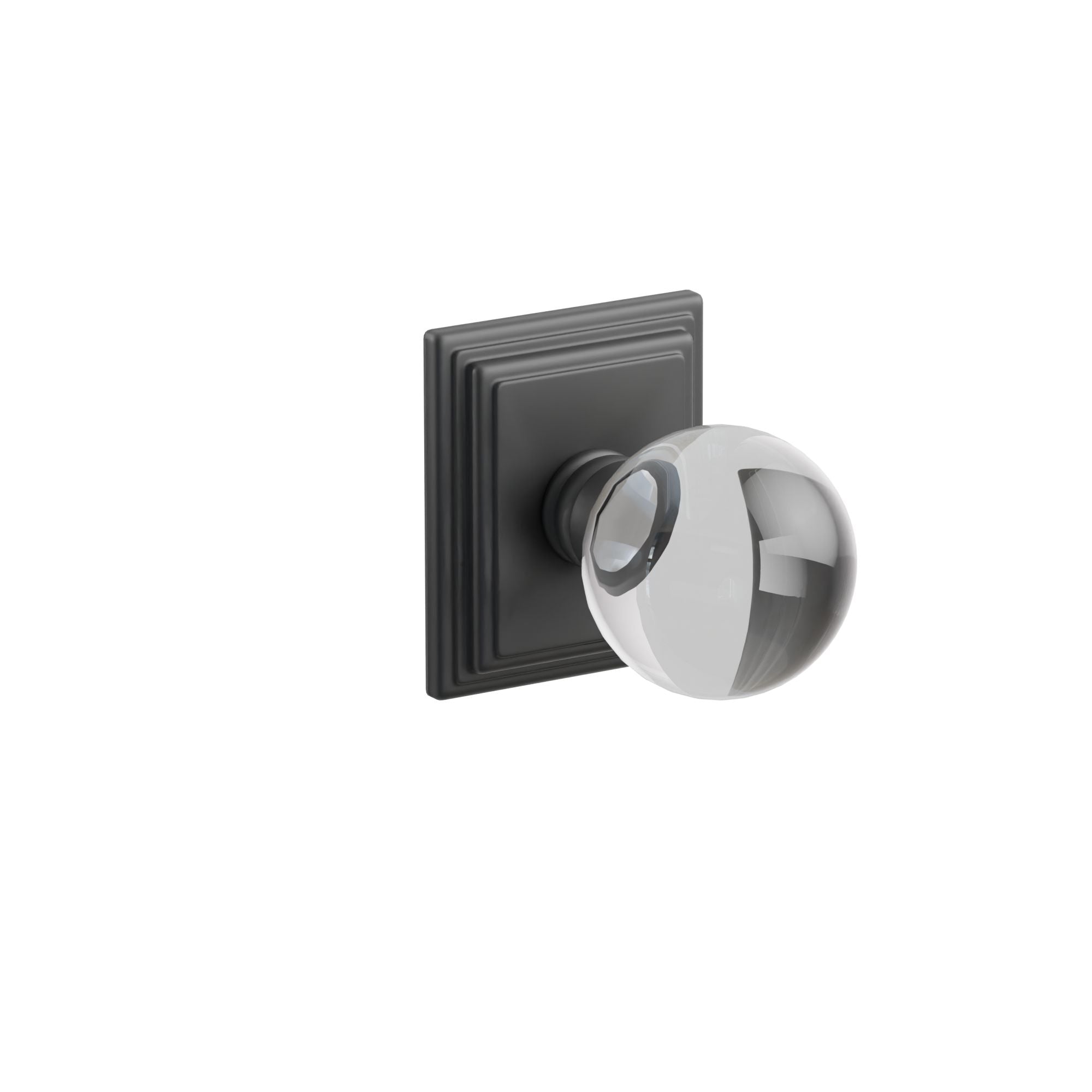 Emtek Concealed Fastener Bristol Glass Knob Set With Wilshire Rosette