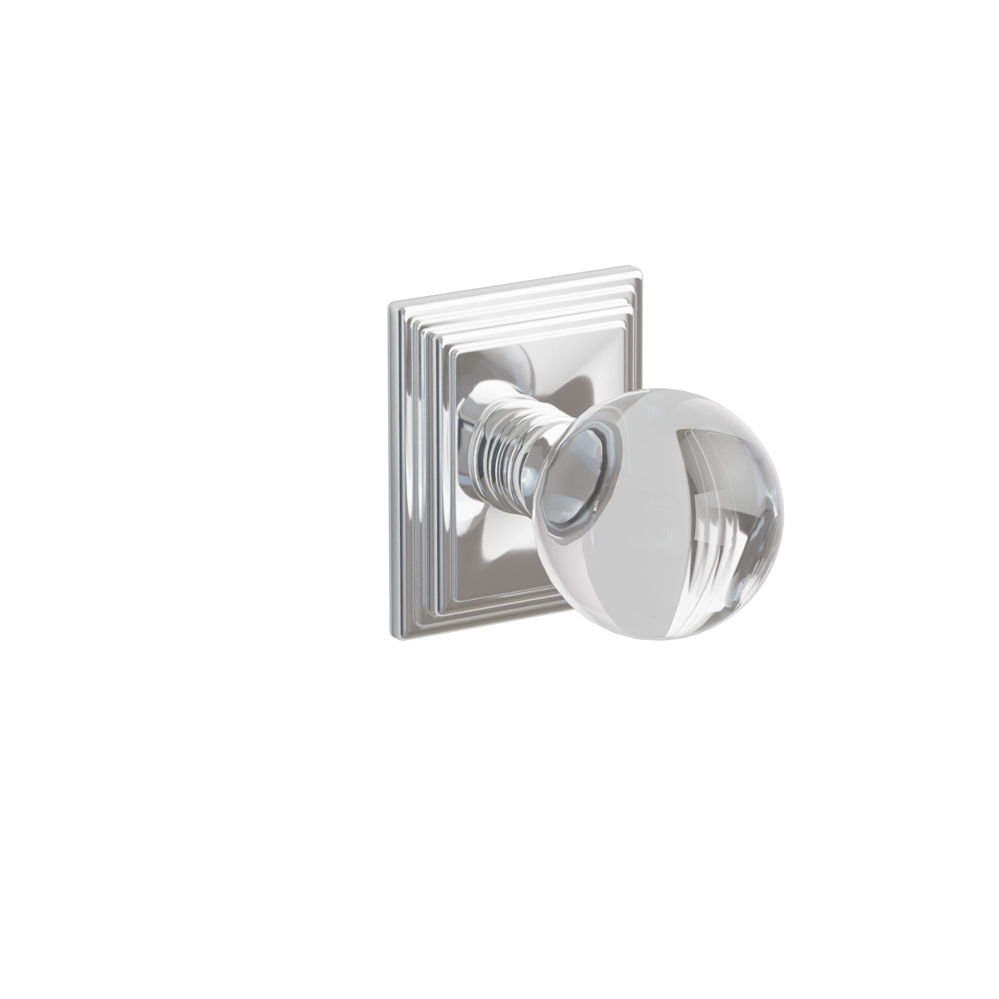 Emtek Bristol Glass Knob Set with Wilshire Rosette