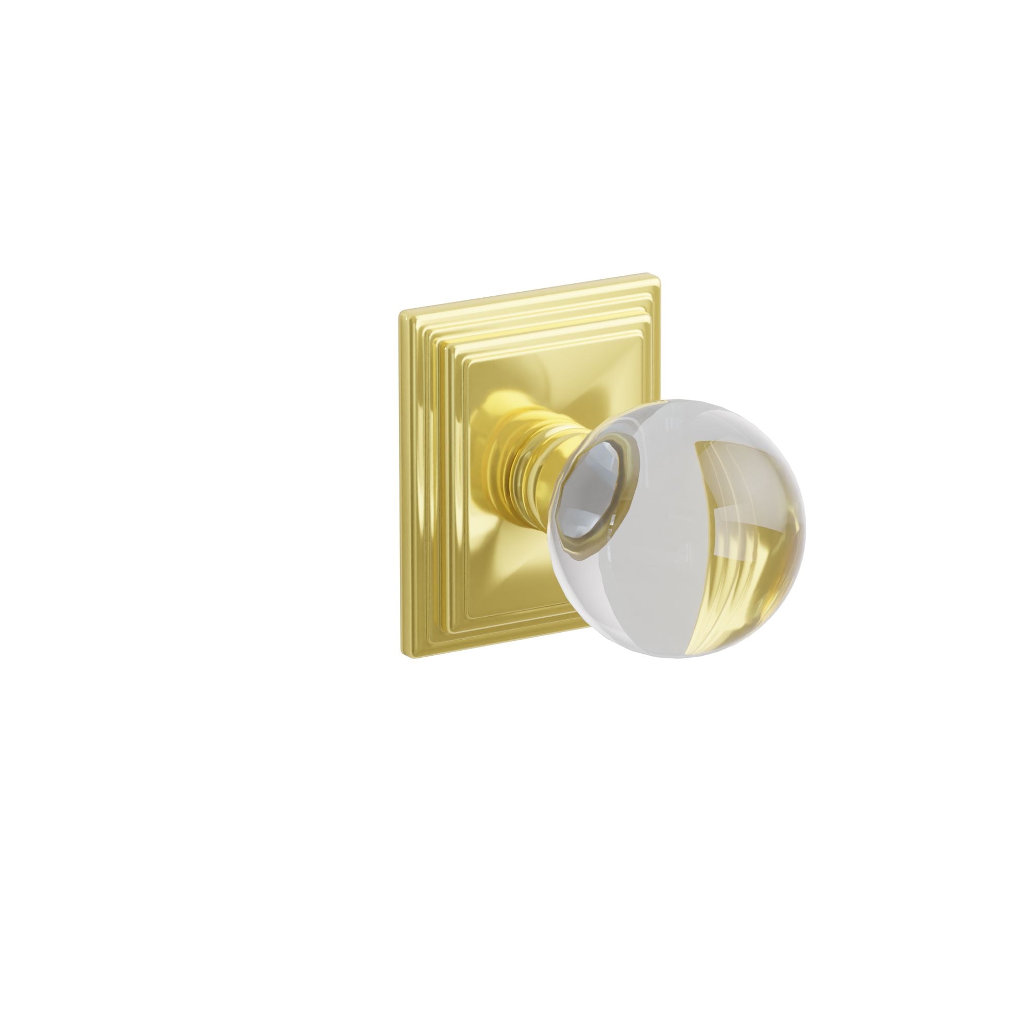 Emtek Concealed Fastener Bristol Glass Knob Set With Wilshire Rosette