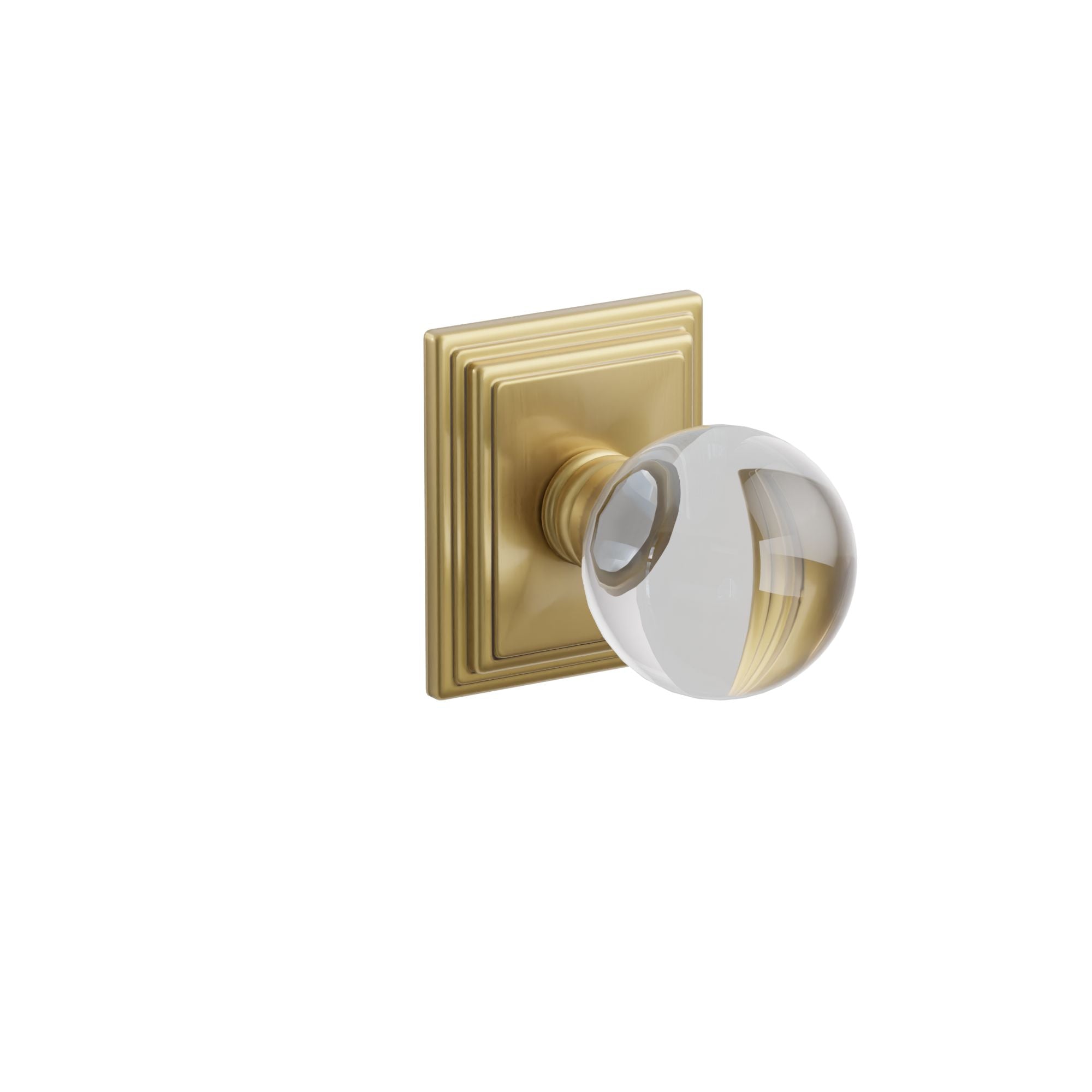 Emtek Concealed Fastener Bristol Glass Knob Set With Wilshire Rosette