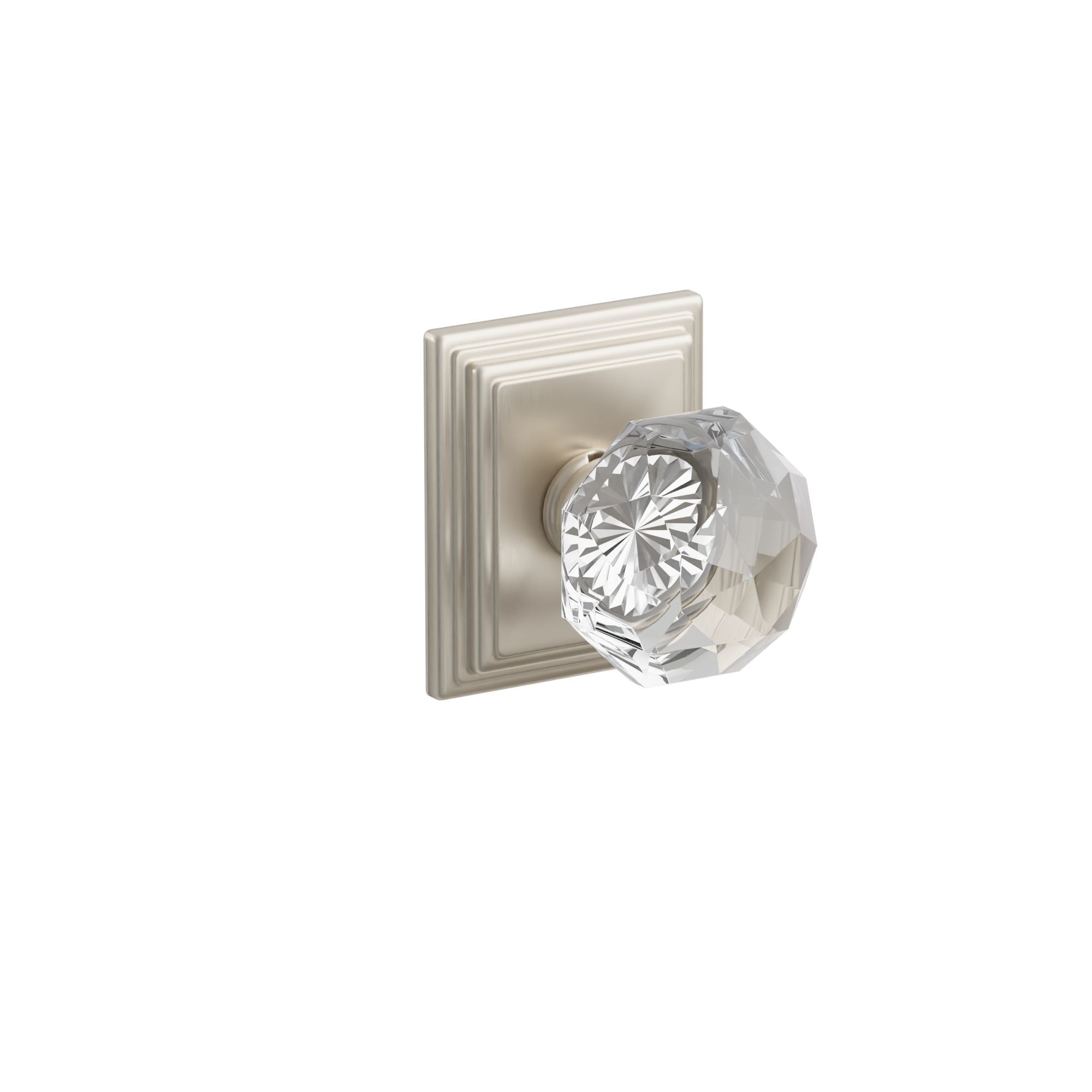 Emtek Diamond Glass Knob Set with Wilshire Rosette
