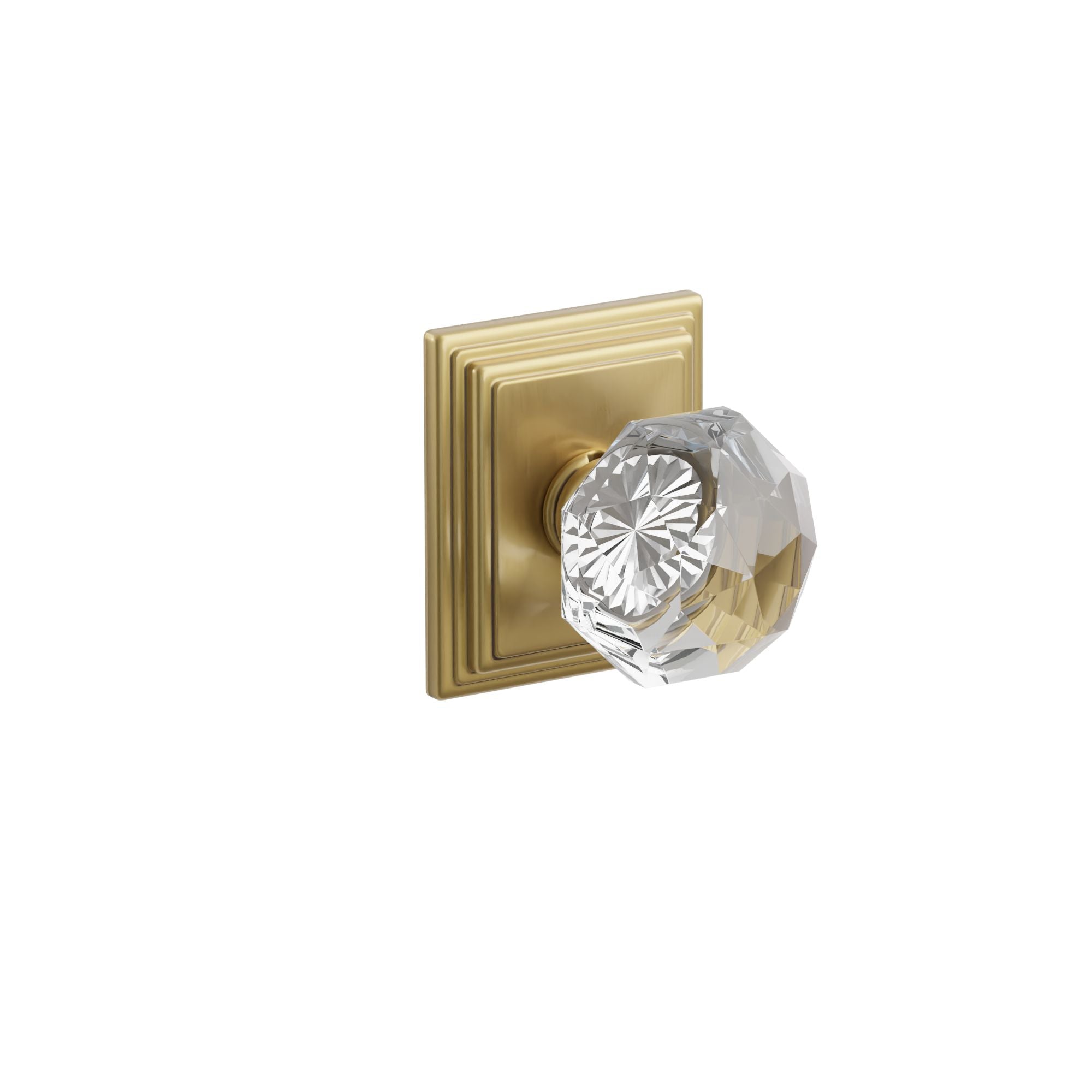Emtek Diamond Glass Knob Set with Wilshire Rosette