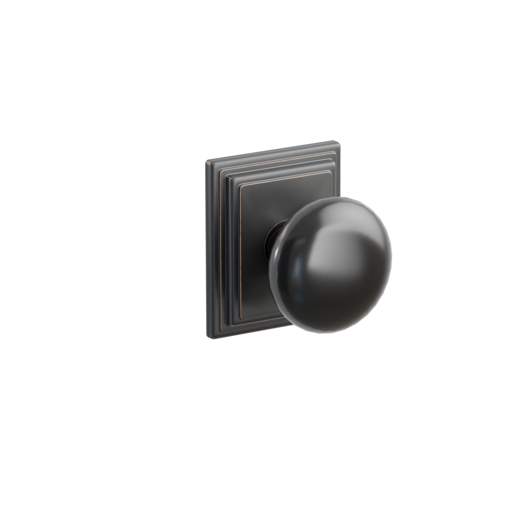 Emtek Concealed Fastener Ebony Porcelain Knob Set With Wilshire Rosette