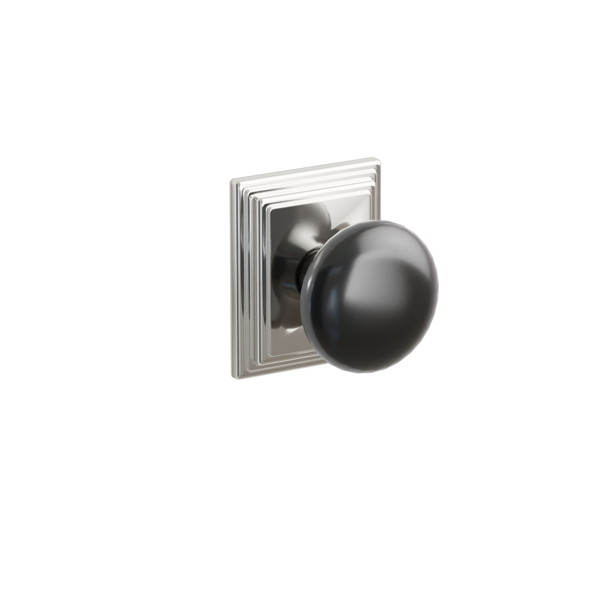Emtek Ebony Porcelain Knob Set with Wilshire Rosette