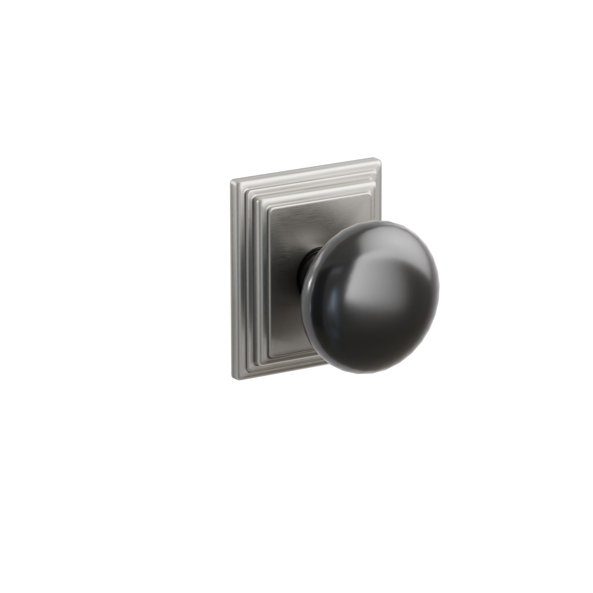 Emtek Ebony Porcelain Knob Set with Wilshire Rosette