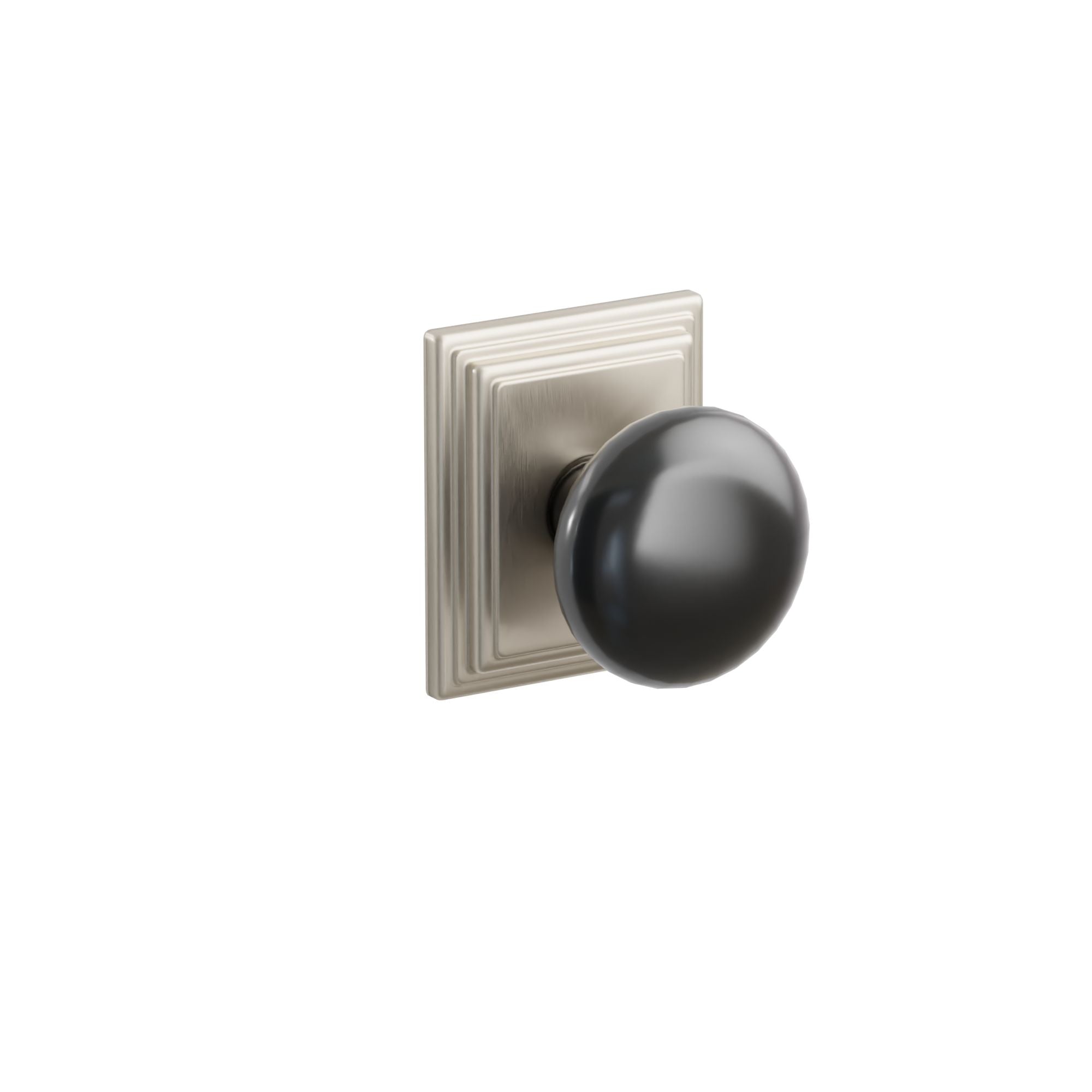 Emtek Concealed Fastener Ebony Porcelain Knob Set With Wilshire Rosette