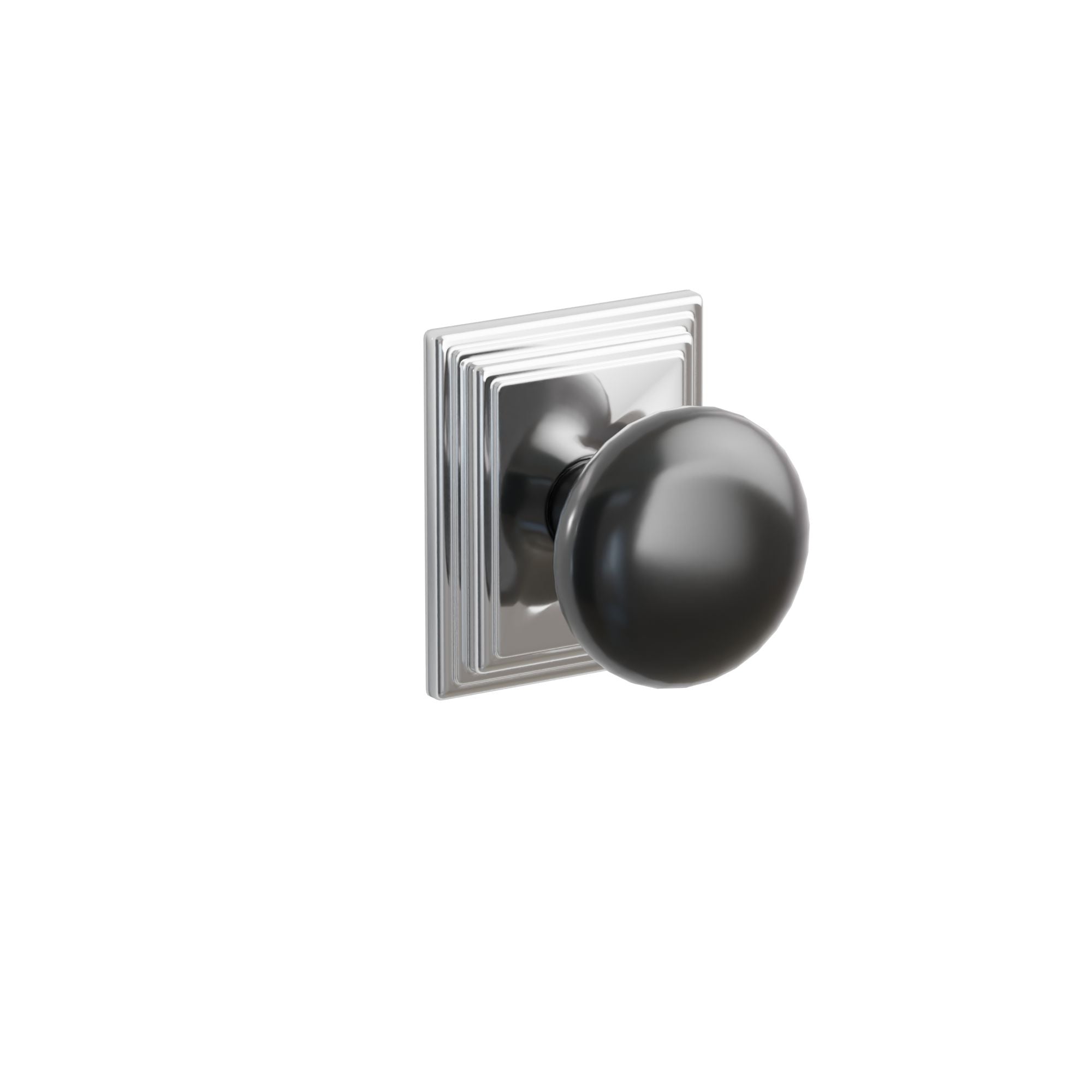 Emtek Ebony Porcelain Knob Set with Wilshire Rosette