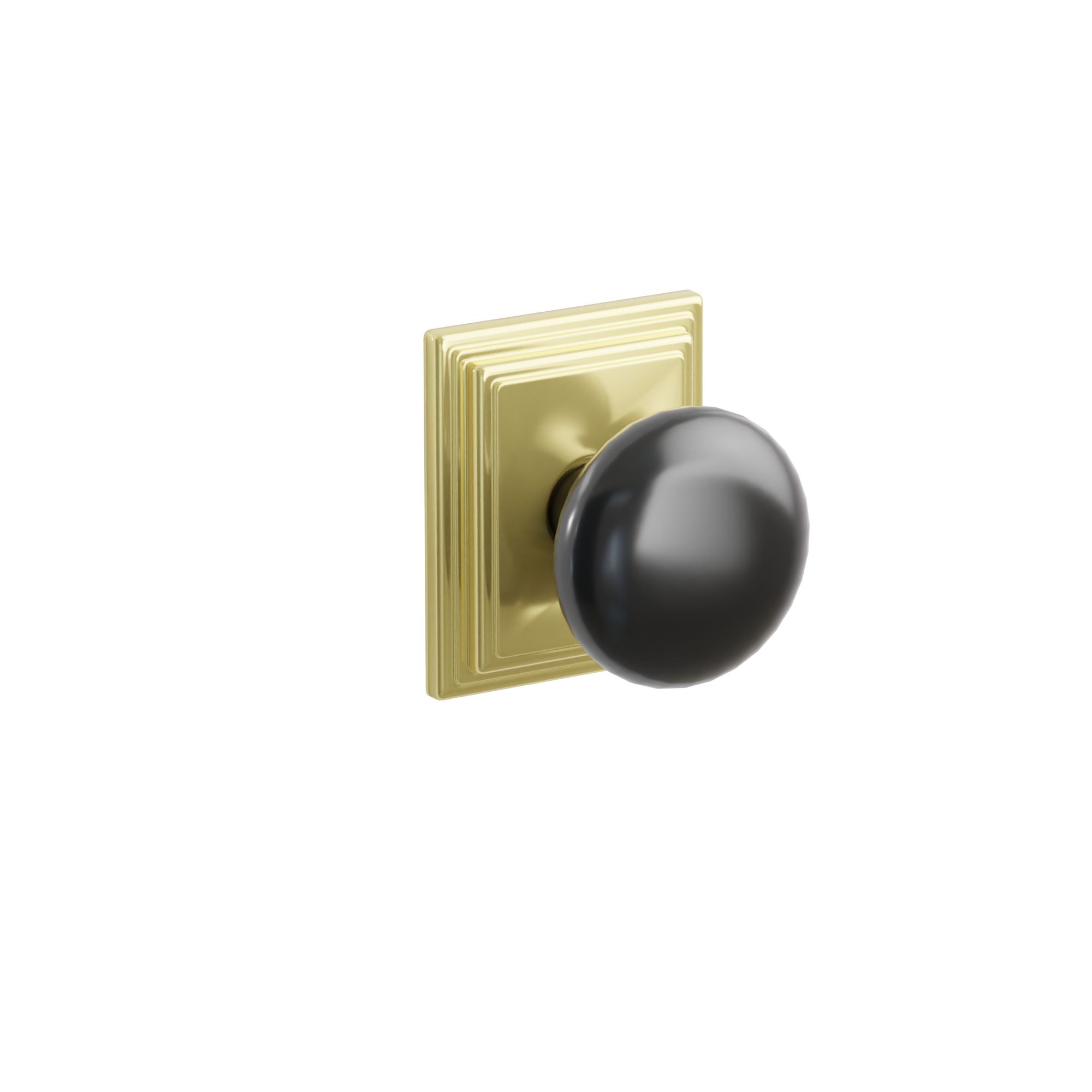 Emtek Concealed Fastener Ebony Porcelain Knob Set With Wilshire Rosette