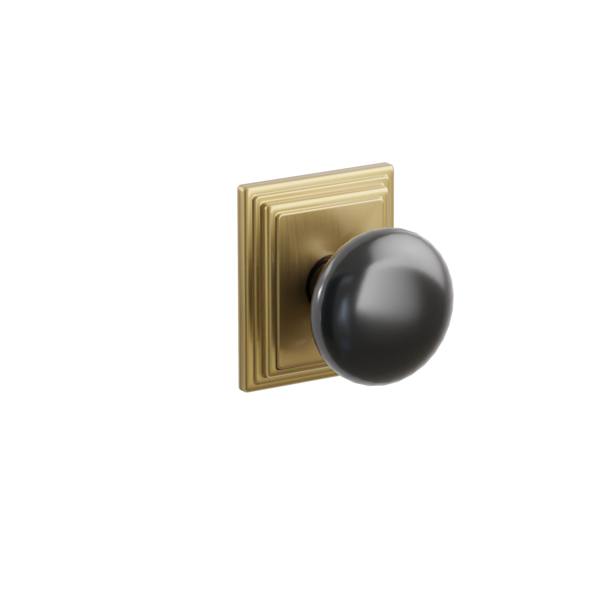 Emtek Ebony Porcelain Knob Set with Wilshire Rosette
