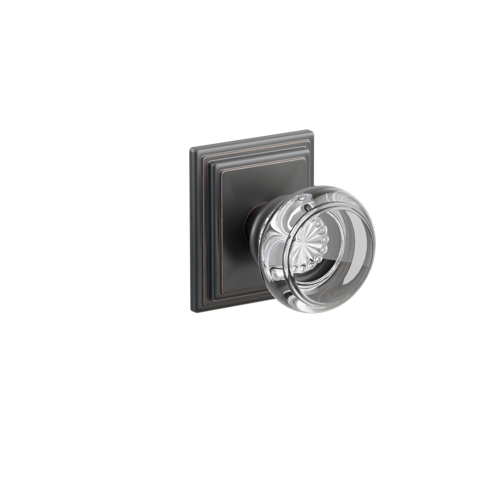 Emtek Concealed Fastener Georgetown Glass Knob Set With Wilshire Rosette