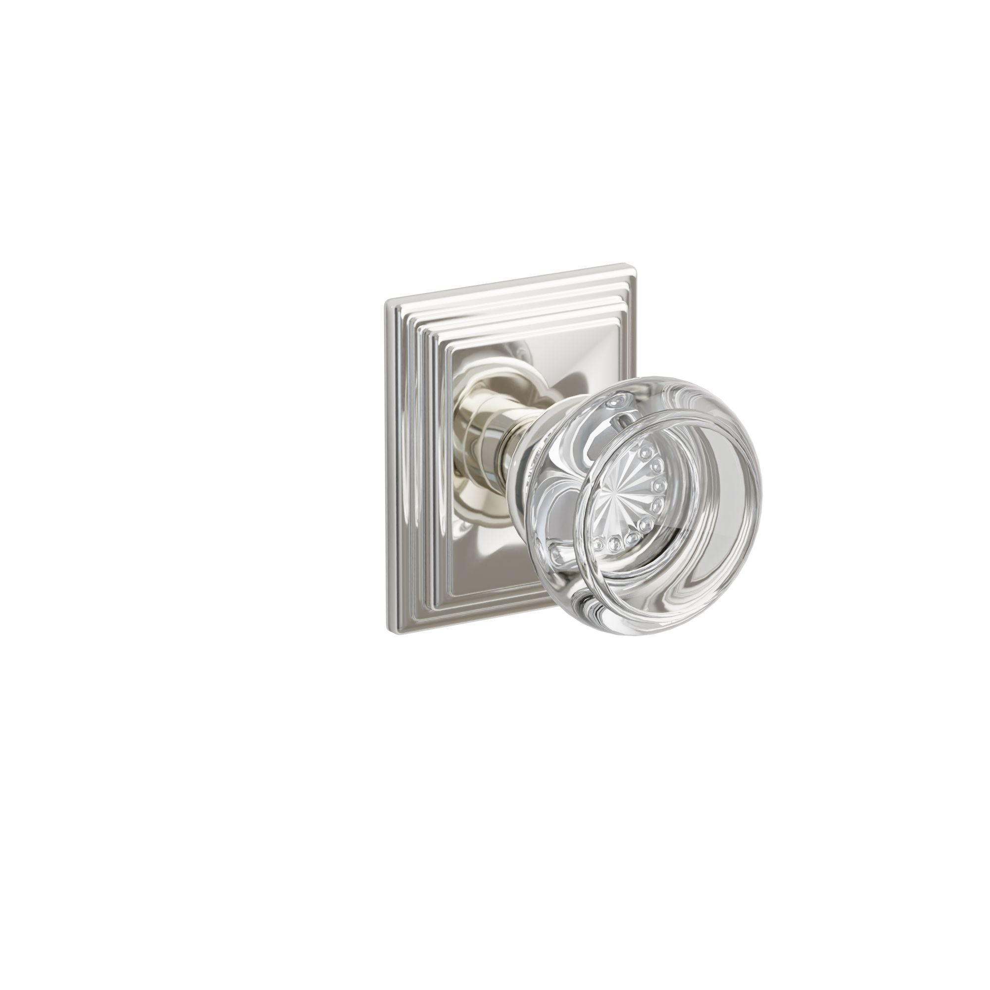 Emtek Concealed Fastener Georgetown Glass Knob Set With Wilshire Rosette