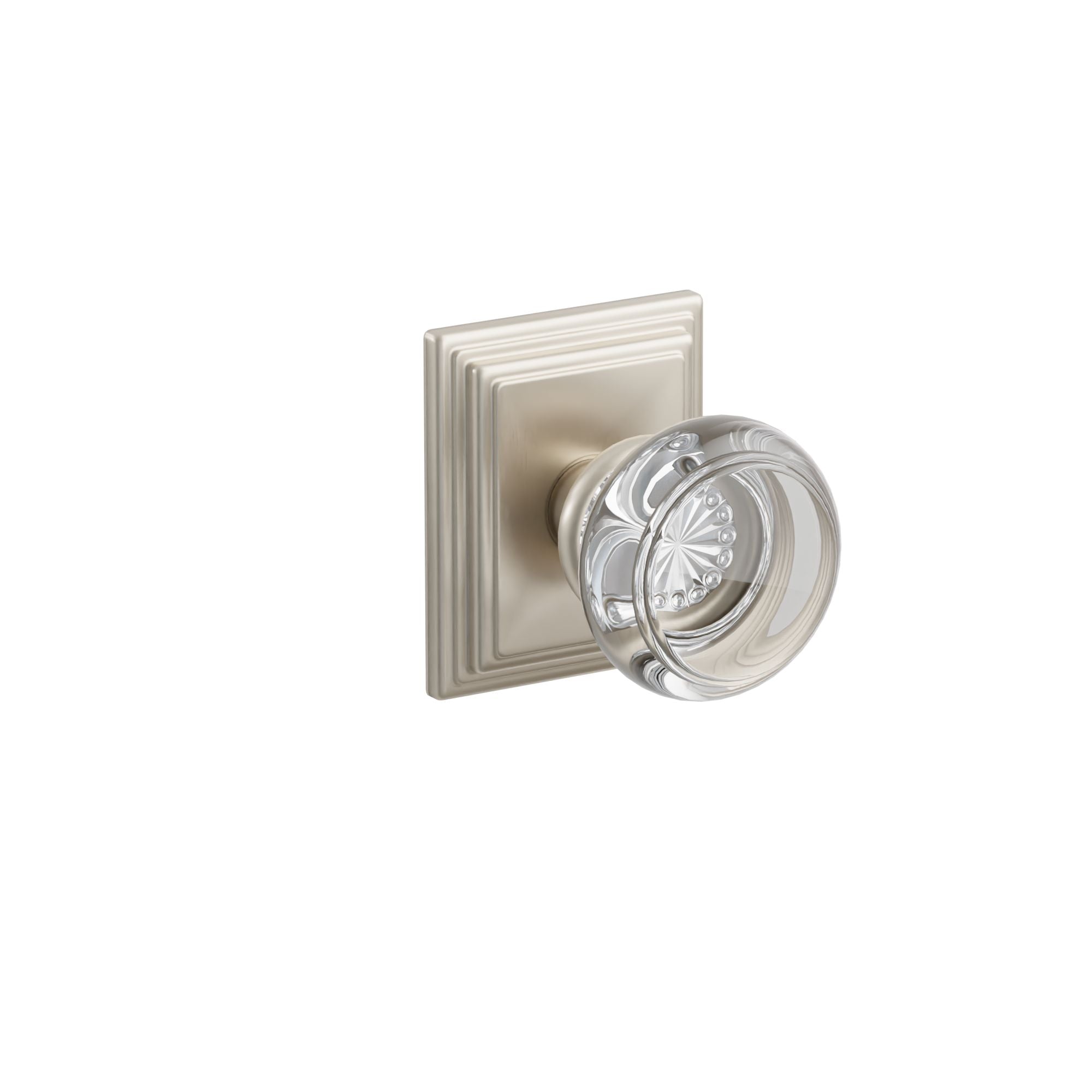 Emtek Concealed Fastener Georgetown Glass Knob Set With Wilshire Rosette