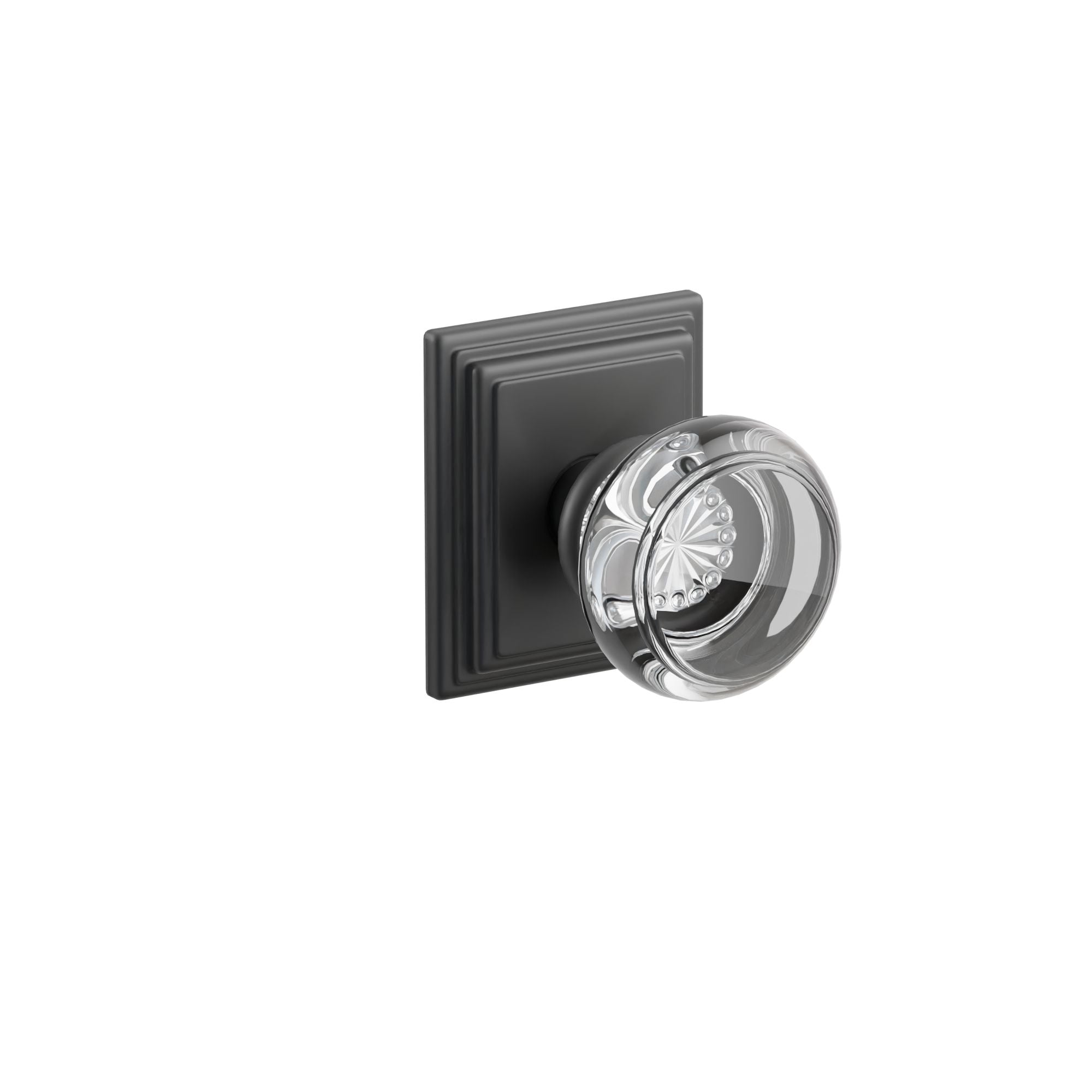 Emtek Concealed Fastener Georgetown Glass Knob Set With Wilshire Rosette