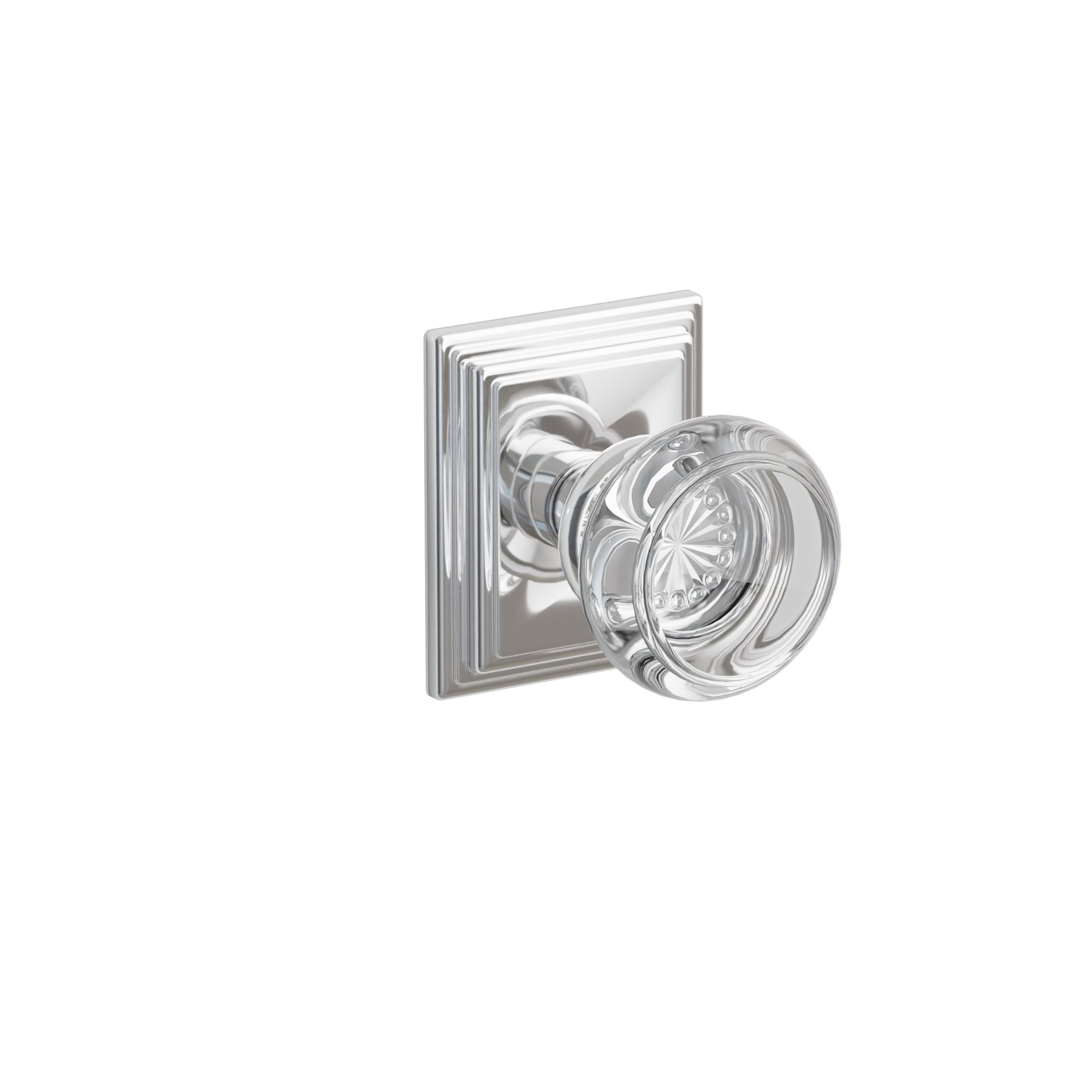 Emtek Concealed Fastener Georgetown Glass Knob Set With Wilshire Rosette