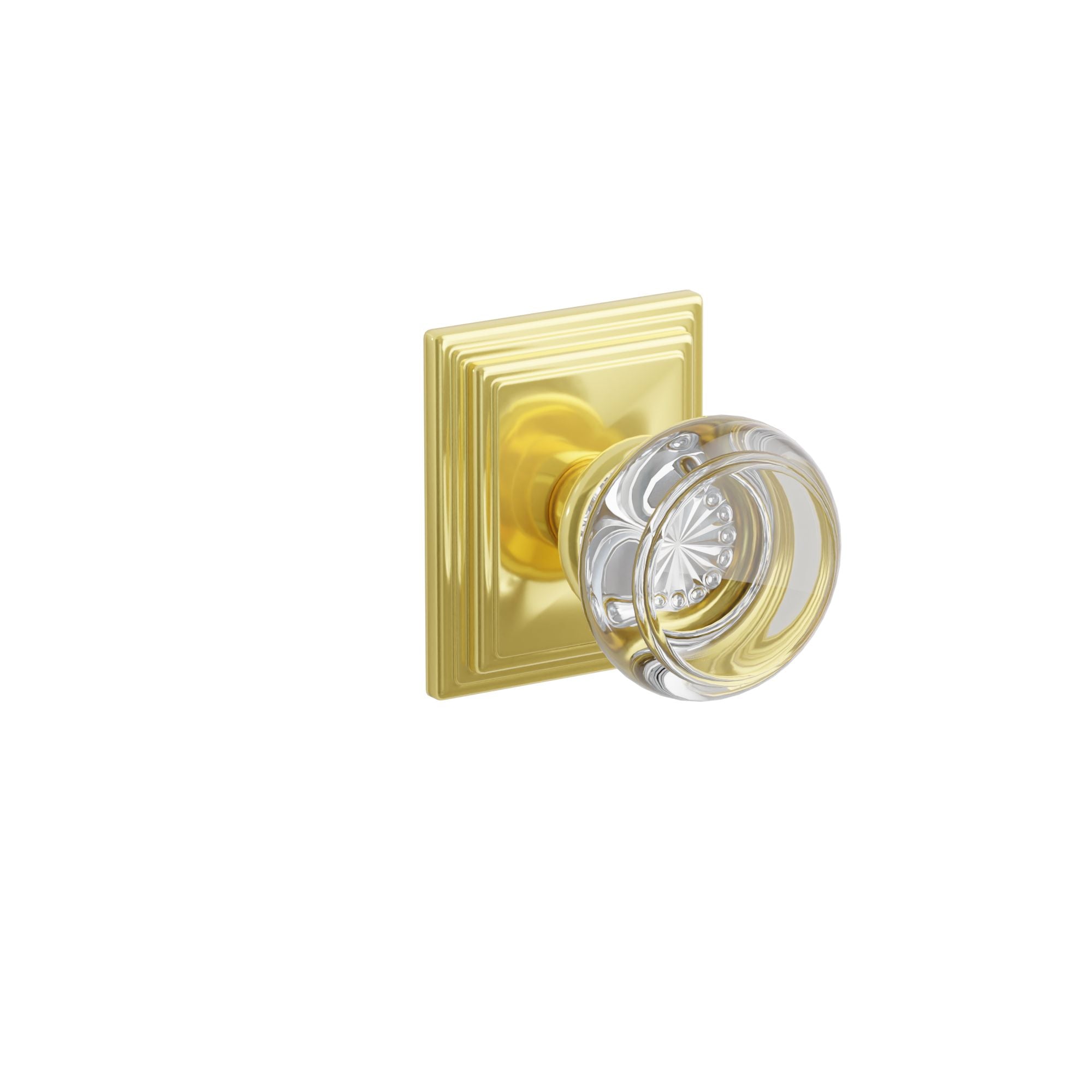 Emtek Concealed Fastener Georgetown Glass Knob Set With Wilshire Rosette