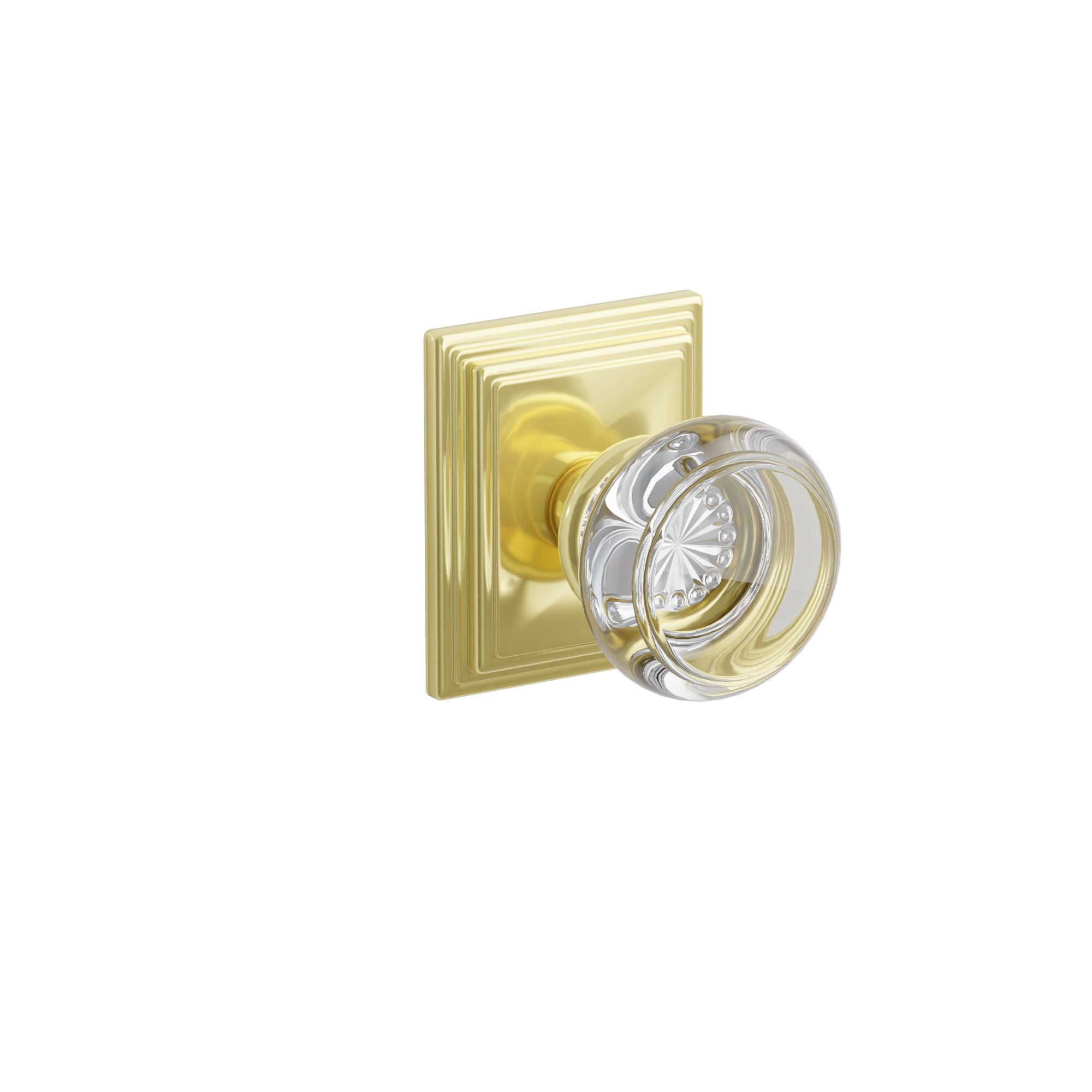 Emtek Concealed Fastener Georgetown Glass Knob Set With Wilshire Rosette