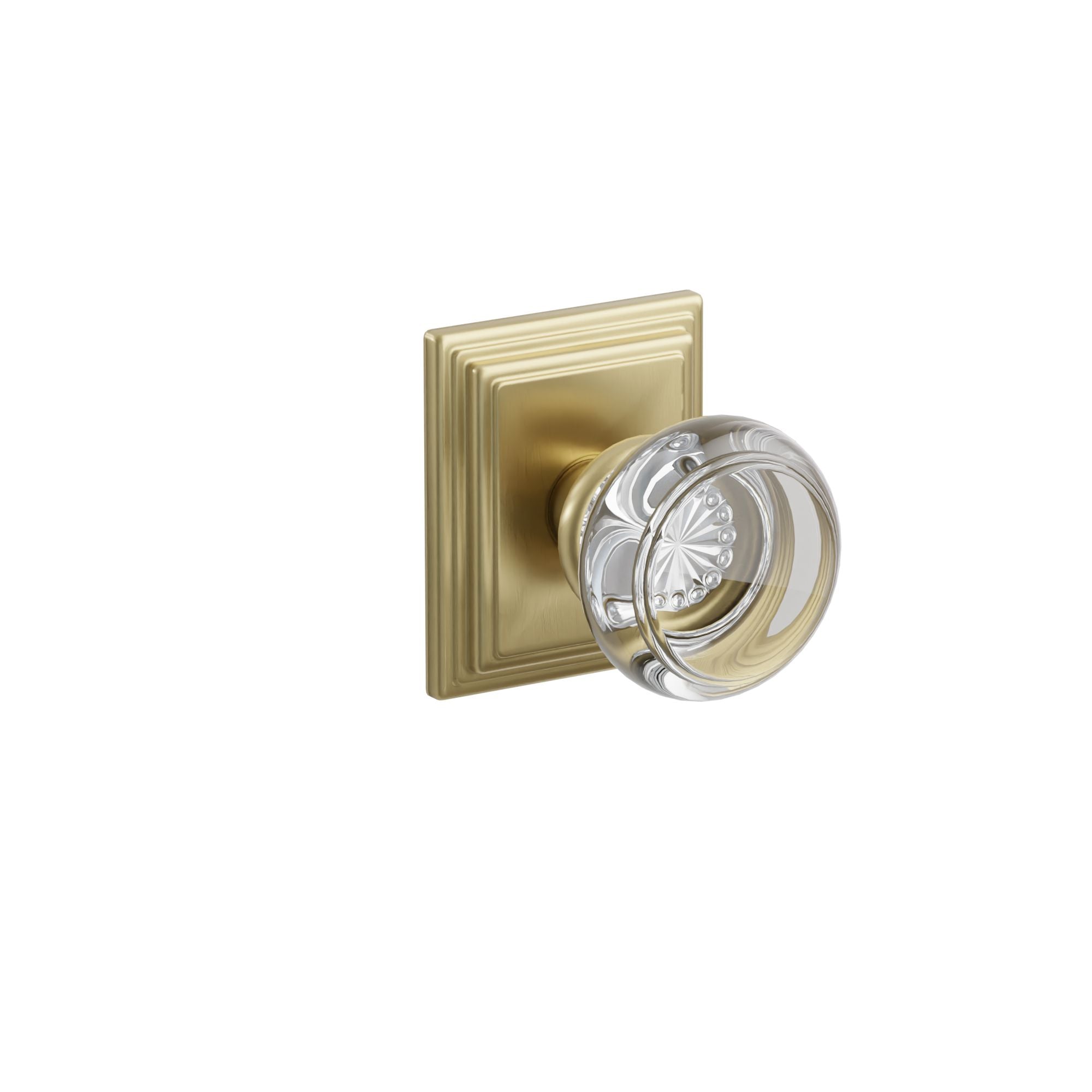 Emtek Concealed Fastener Georgetown Glass Knob Set With Wilshire Rosette