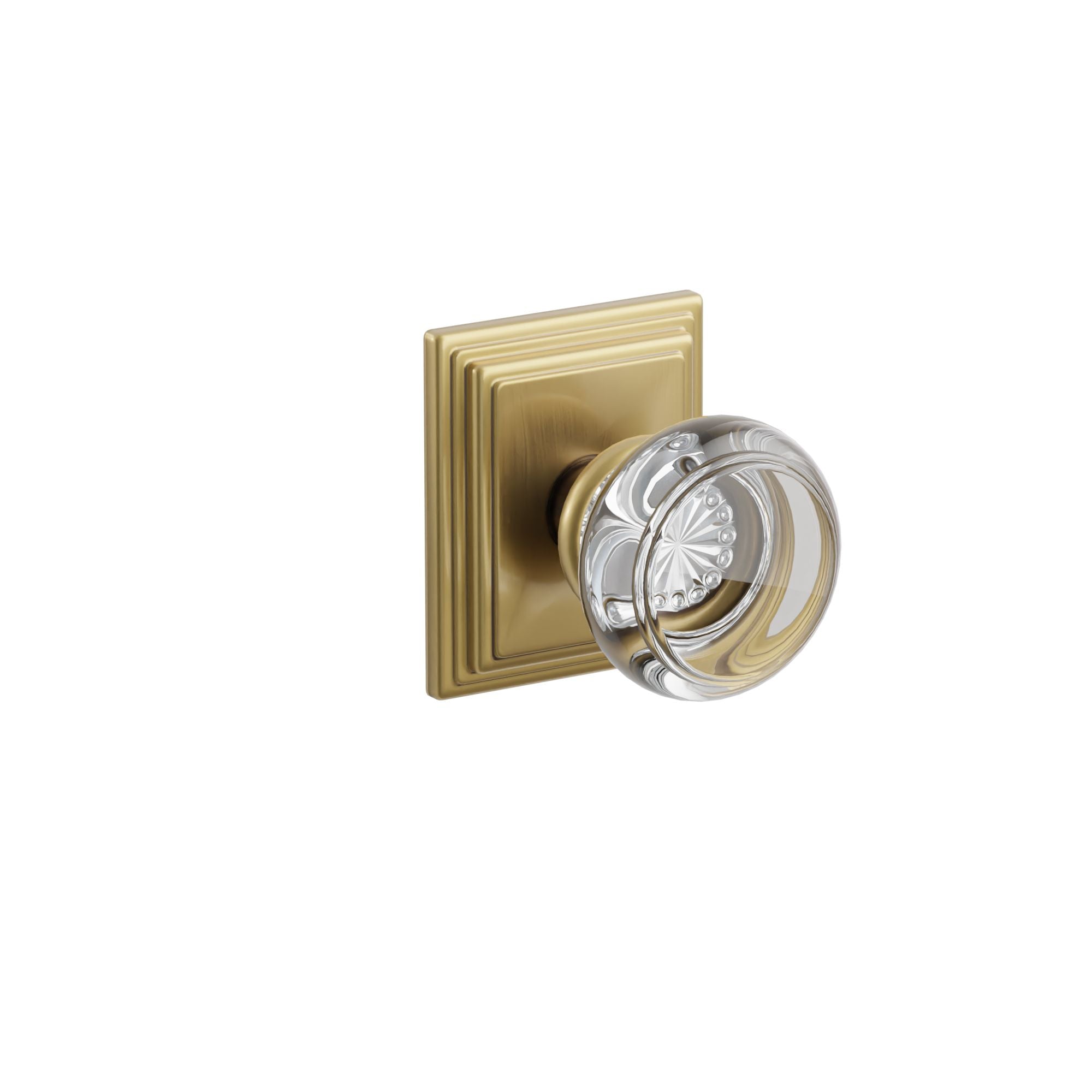 Emtek Concealed Fastener Georgetown Glass Knob Set With Wilshire Rosette