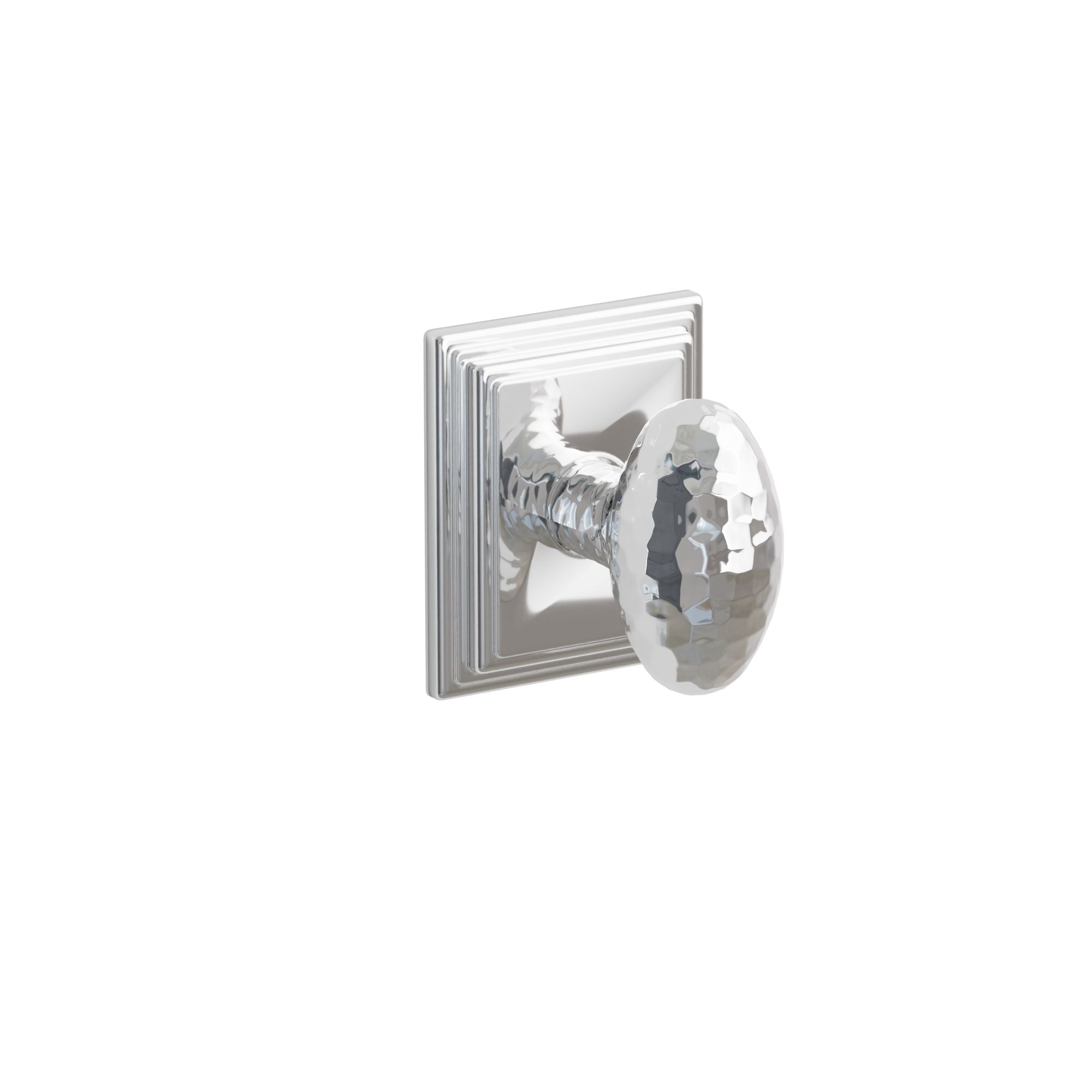 Emtek Concealed Fastener Hammered Egg Knob Set With Wilshire Rosette