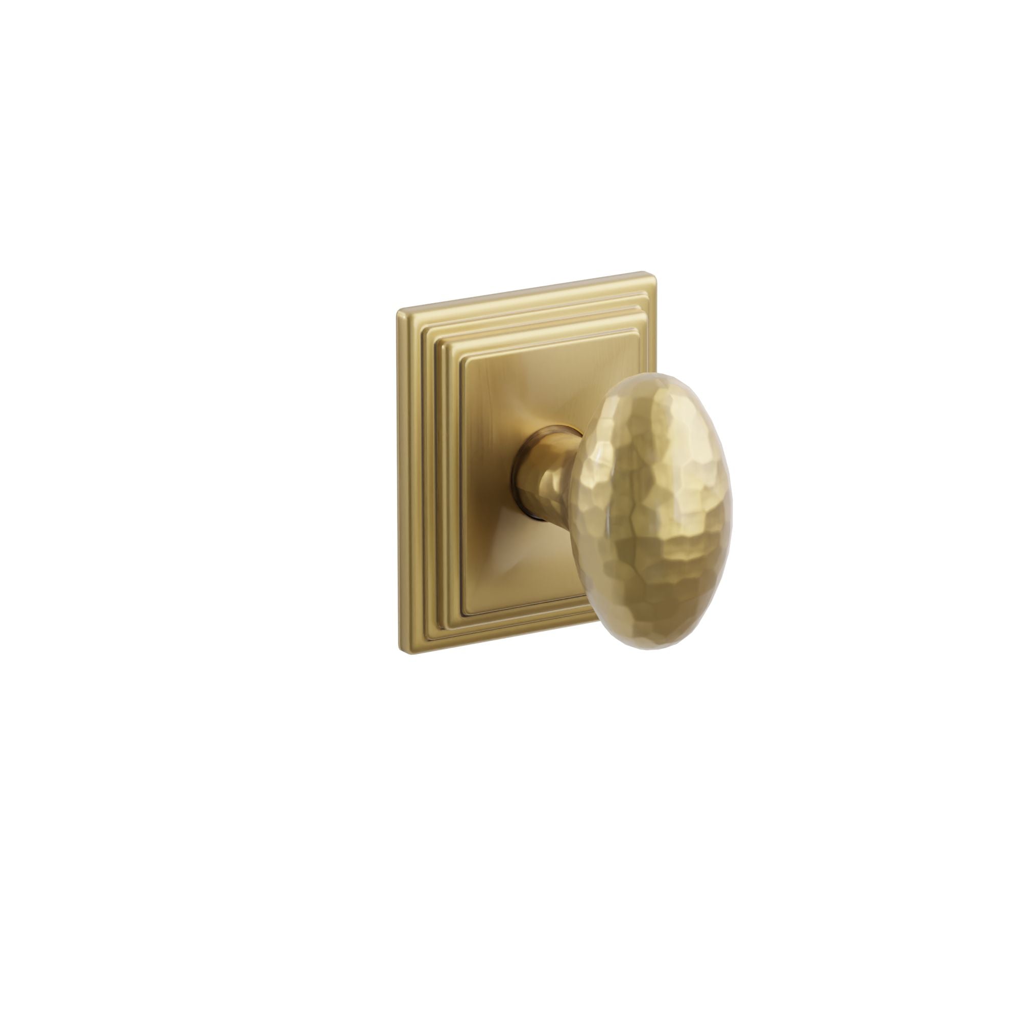 Emtek Hammered Egg Knob Set with Wilshire Rosette