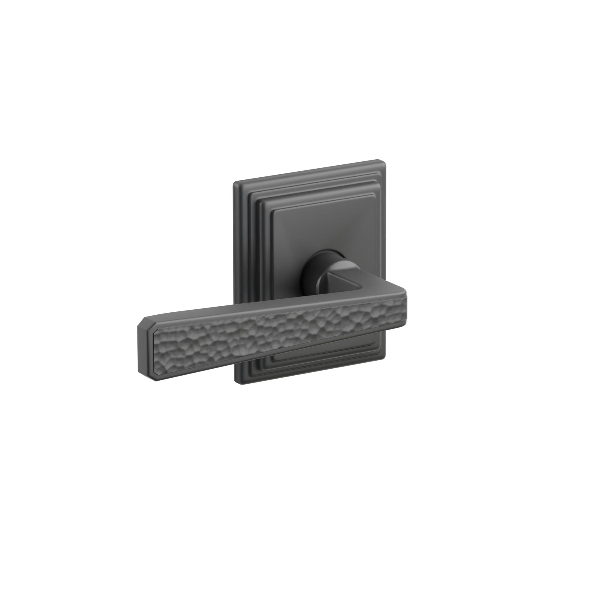 Emtek Concealed Fastener Hammered Lever Set With Wilshire Rosette