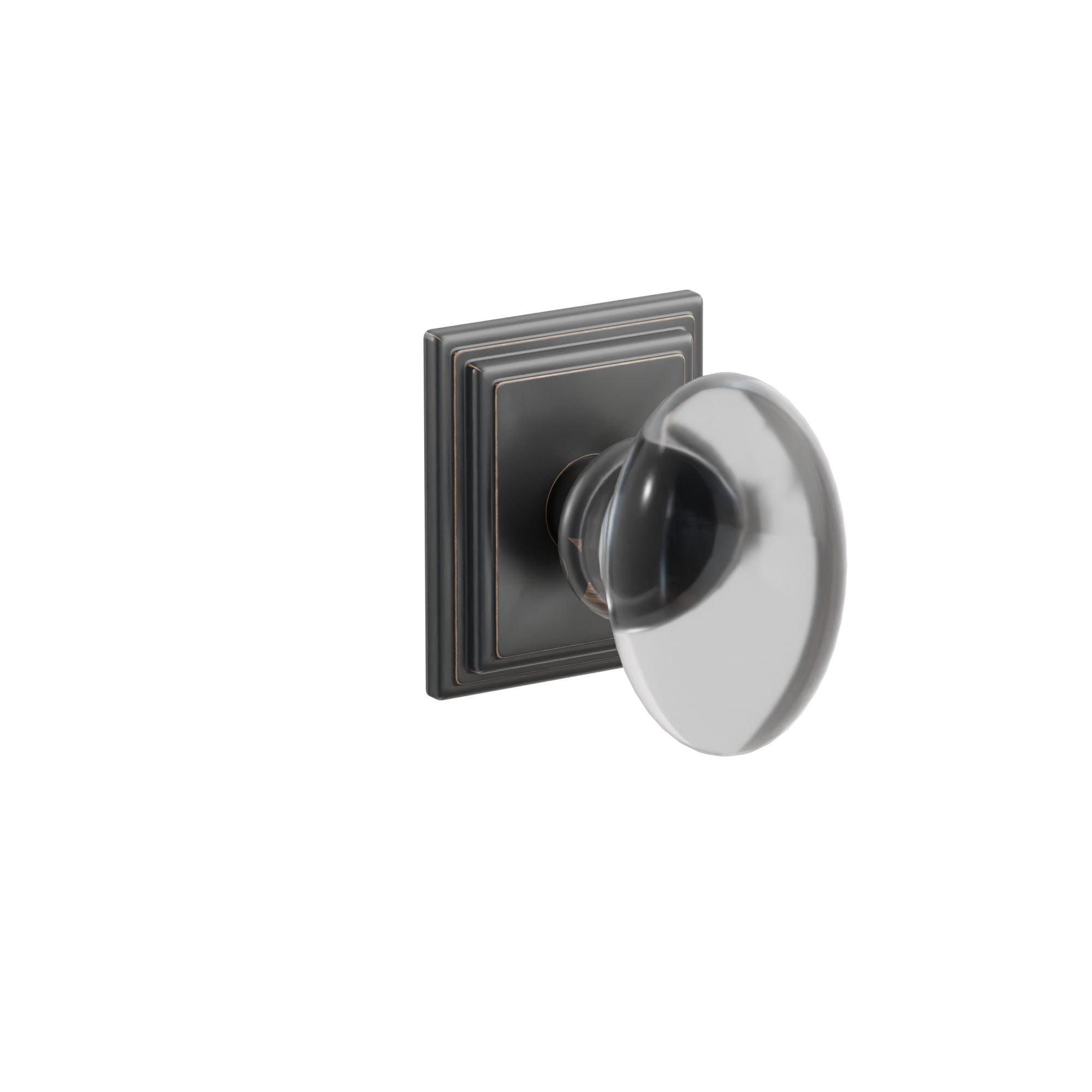Emtek Concealed Fastener Hampton Glass Knob Set With Wilshire Rosette