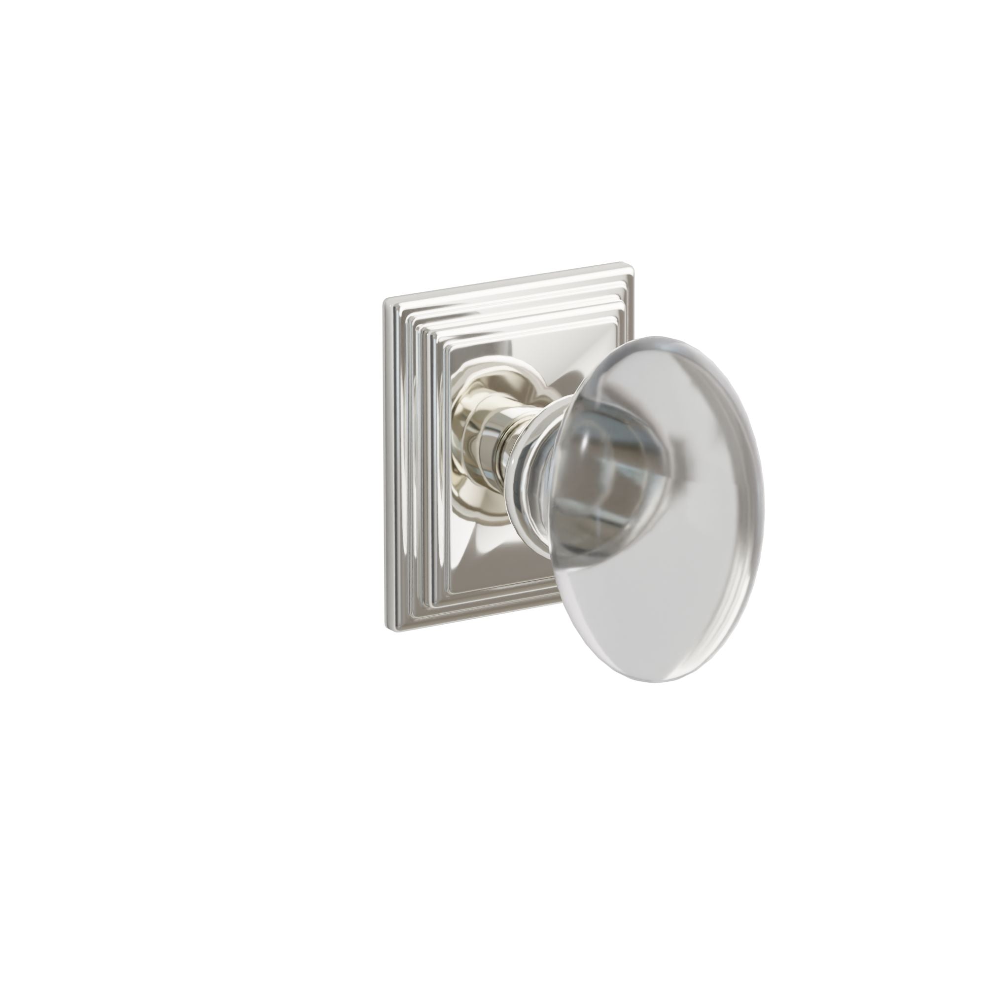 Emtek Concealed Fastener Hampton Glass Knob Set With Wilshire Rosette